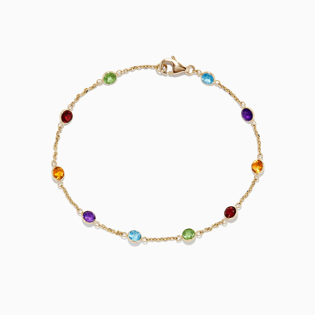 Bracelet with multi-colored gems