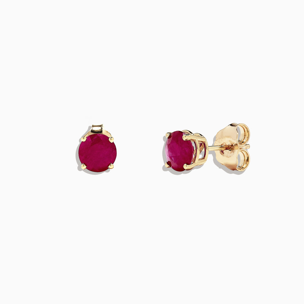 Effy Ruby Royale 14K Yellow Gold Ruby Stud Earrings, 1.14 TCW