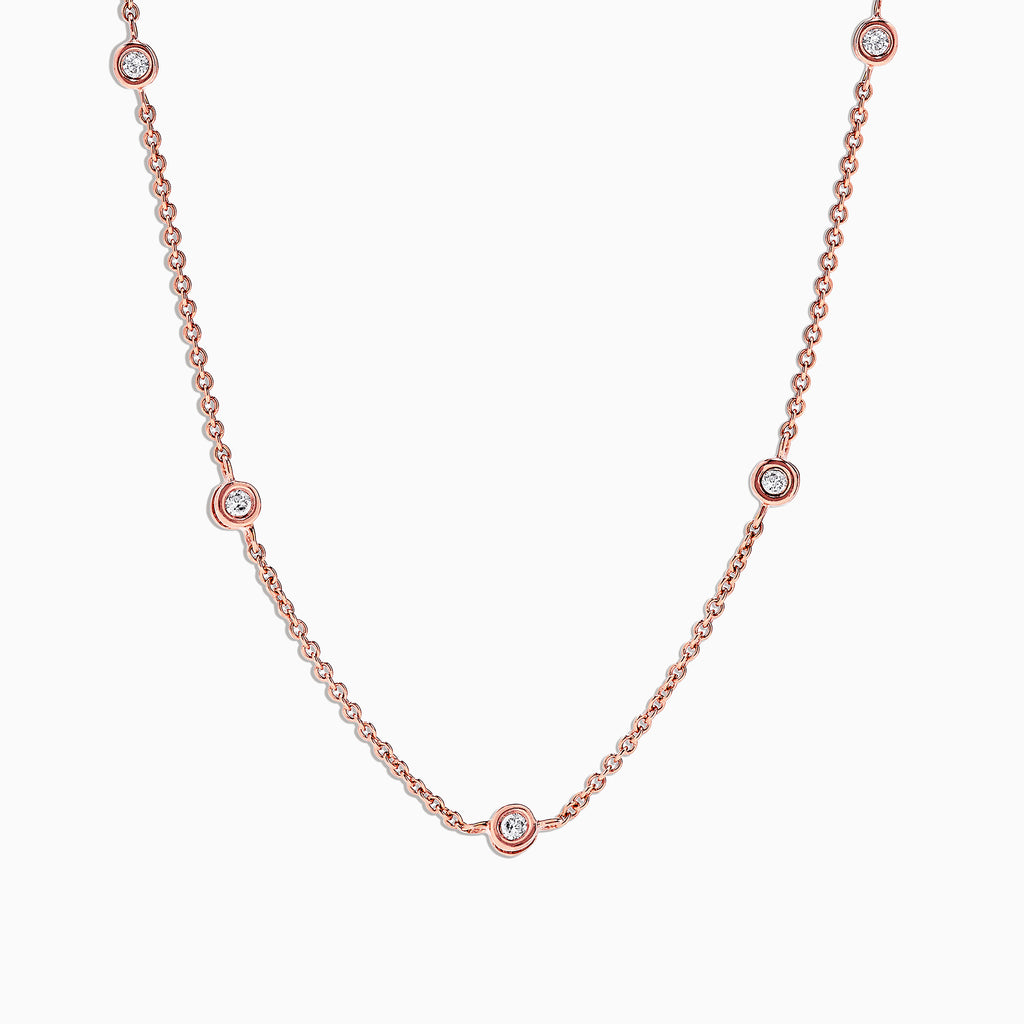 Diamond Tattoo Necklace in Rose Gold