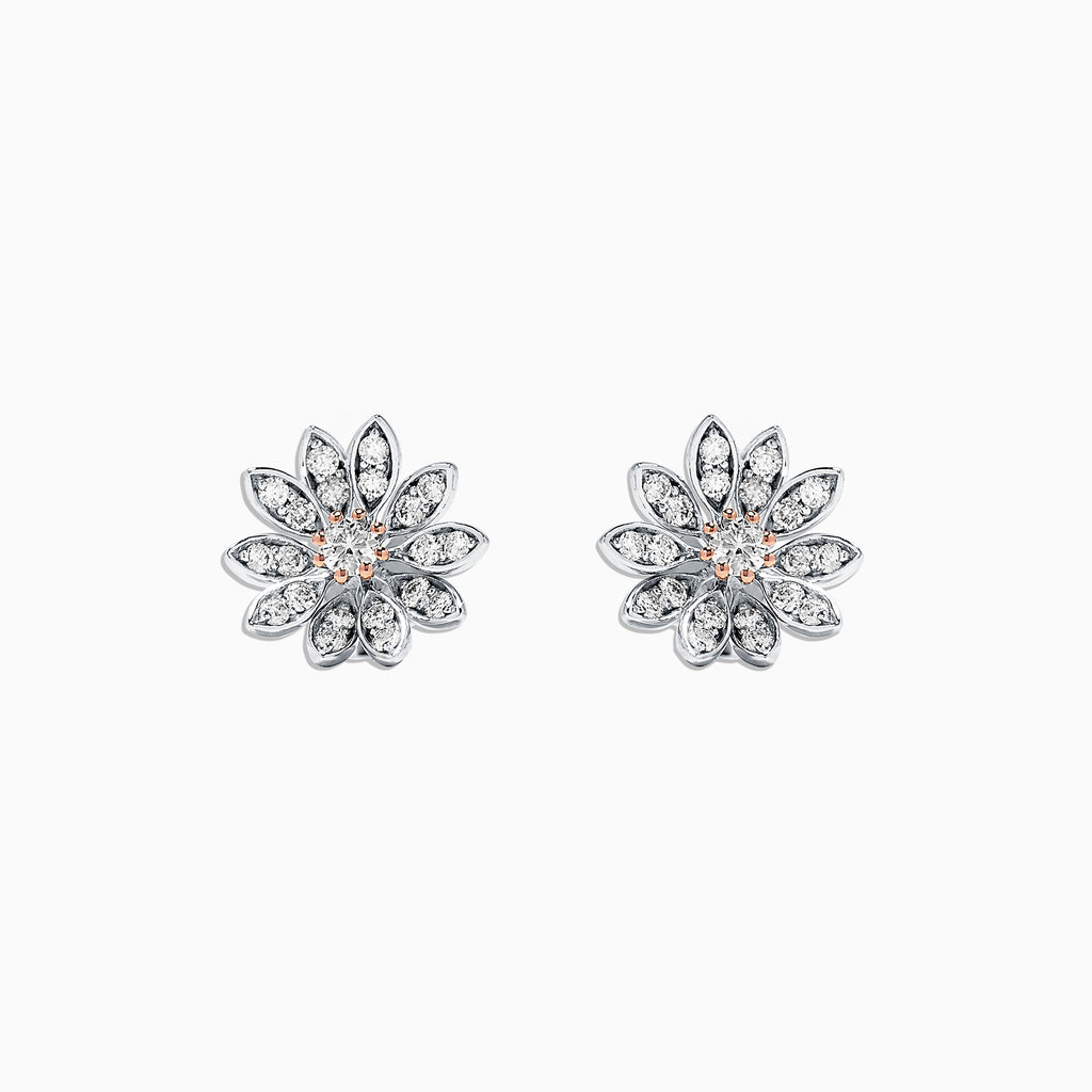 Effy Bouquet 14K White Gold Diamond Cluster Stud Earrings, 0.50 TCW