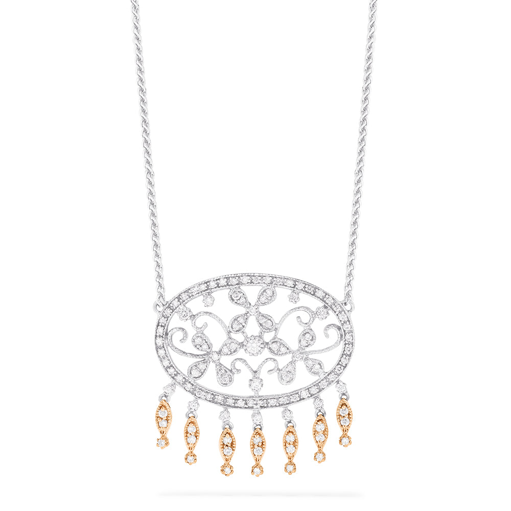Rose Gold Diamond Vintage Necklace