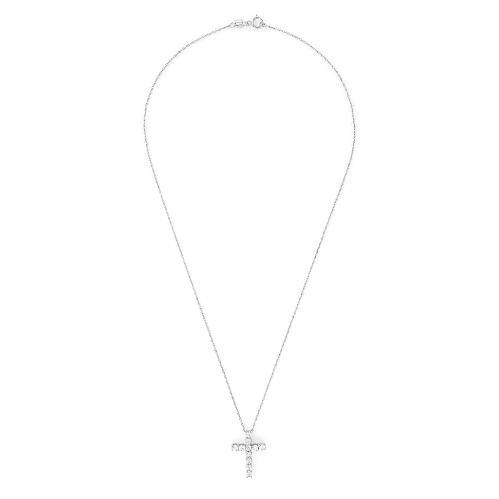 Effy 925 Sterling Silver Diamond Cross Pendant, 0.24 TCW