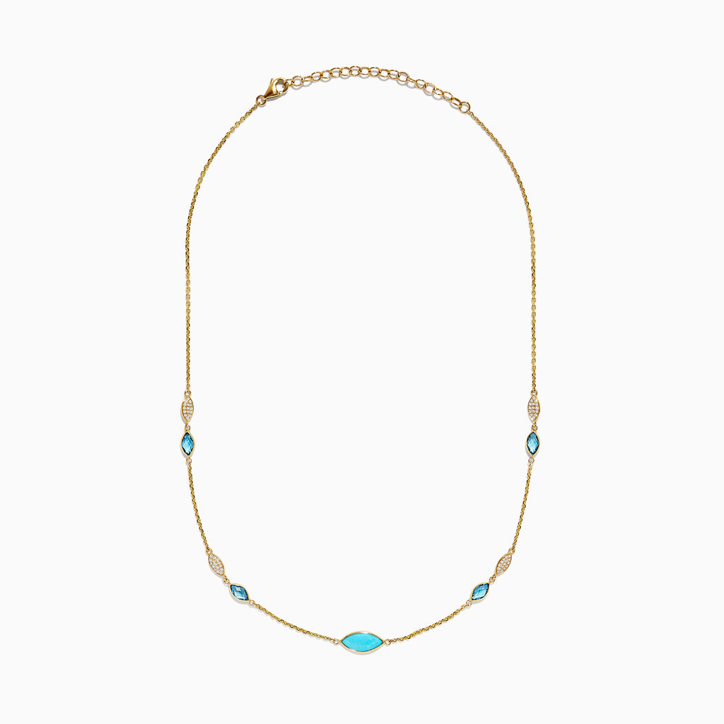 Effy 14K Yellow Gold Turquoise Station Bracelet