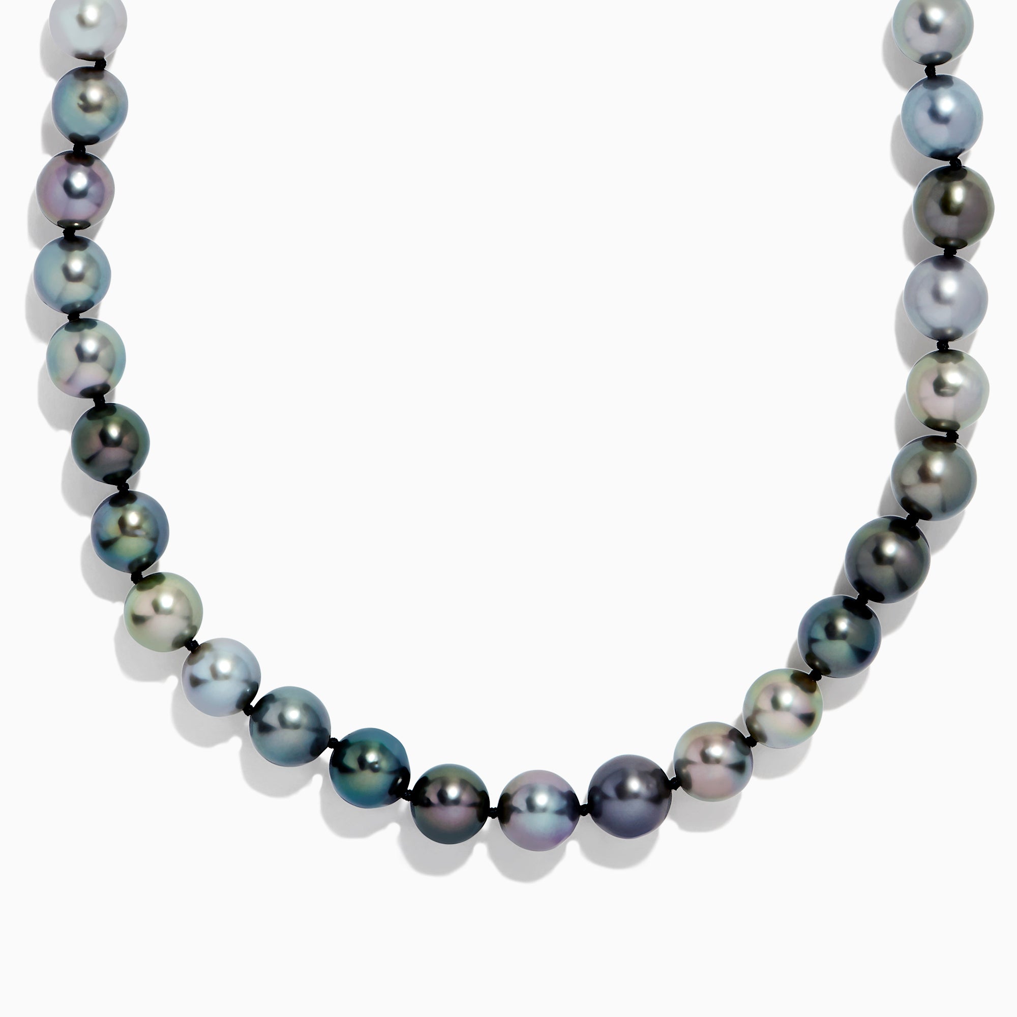 14k White Gold 35 Cultured Tahitian Pearl Necklace