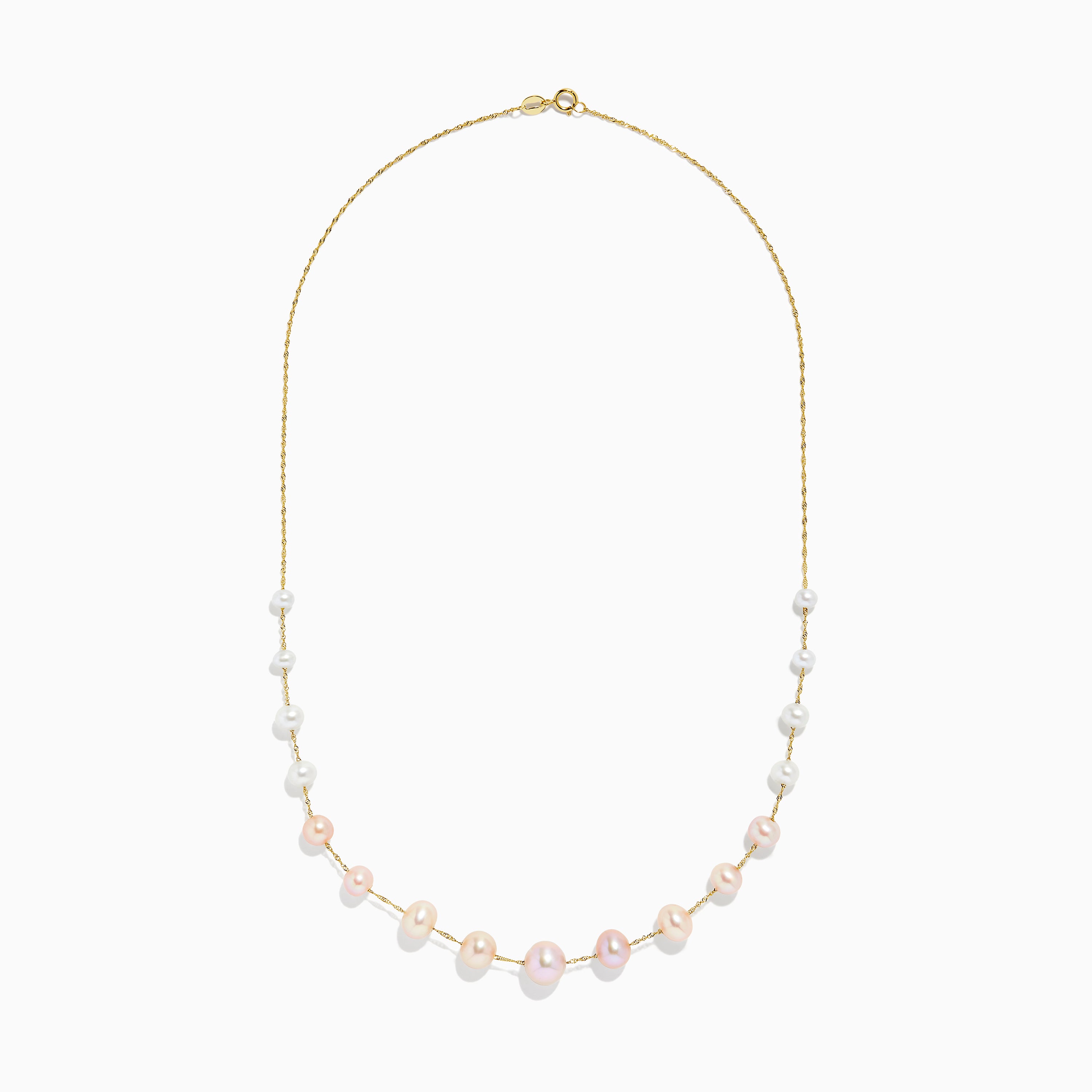 14k Yellow Gold Multi Color Pearl Necklace – Effyjewelry.com