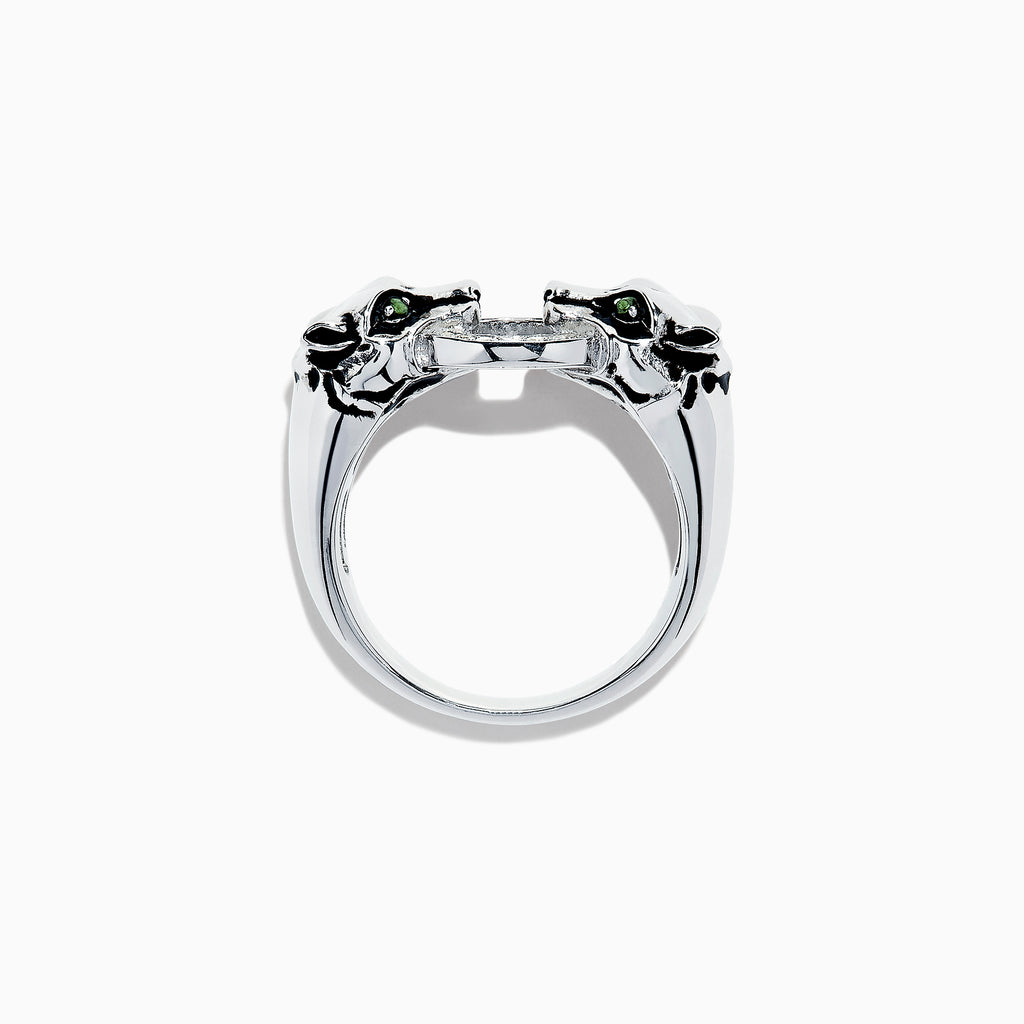 Effy Signature Sterling Silver Diamond Panther Ring, 0.09 TCW