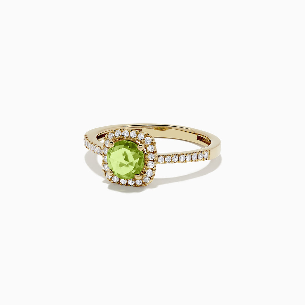 Effy 14K Yellow Gold Peridot and Diamond Ring, 1.07 TCW