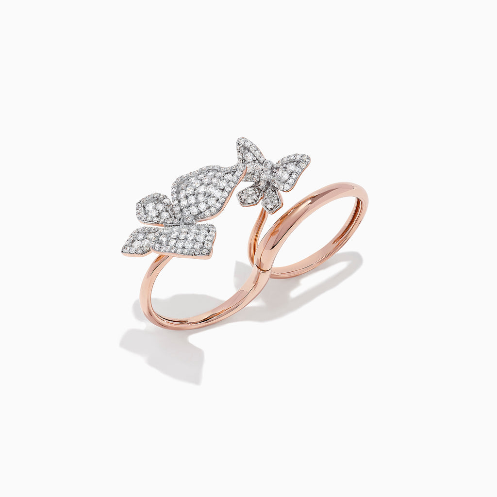 Effy Nature 14K Rose Gold Diamond Single or Double Finger