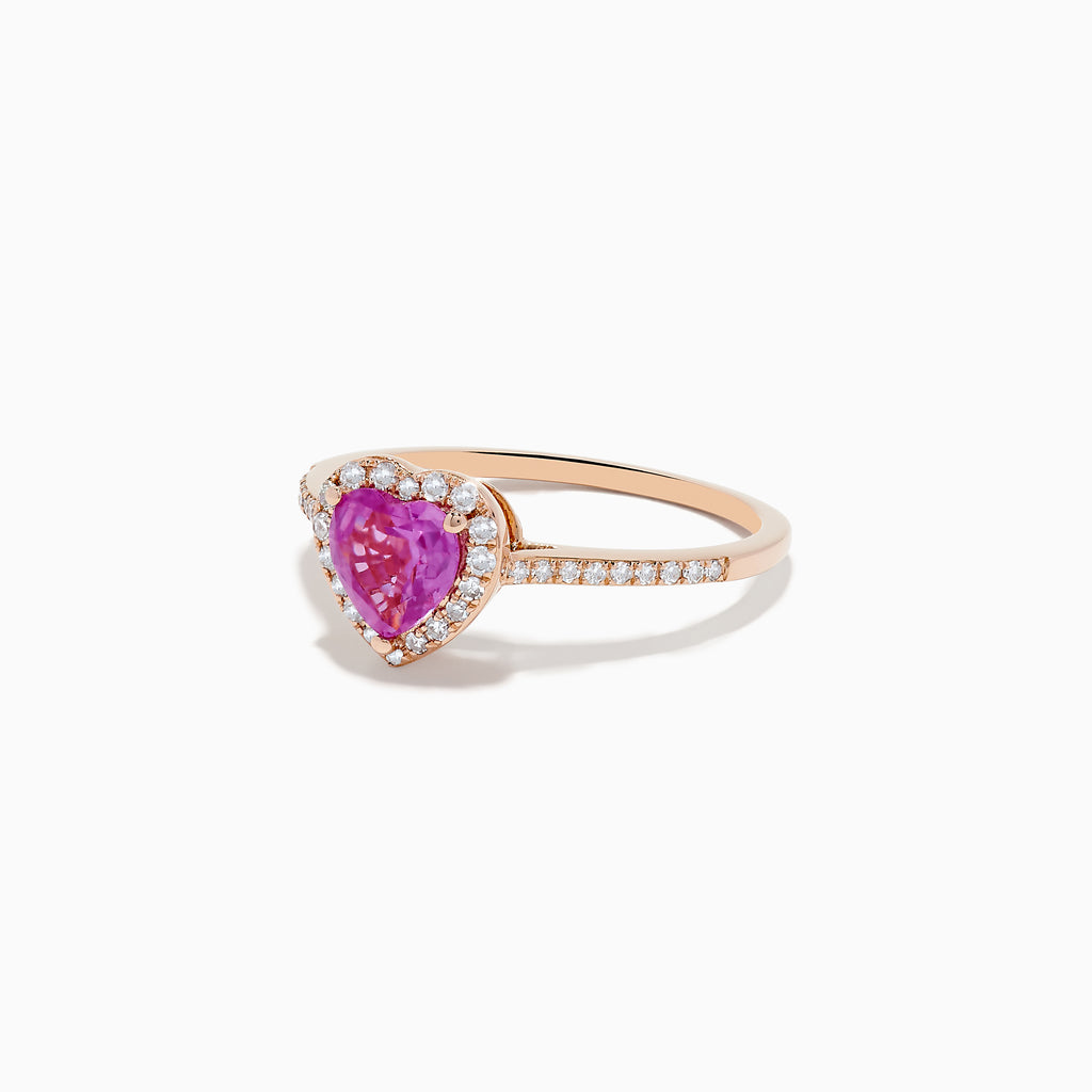 Effy Safari 14K Rose Gold Pink Sapphire and Diamond Snake Ring