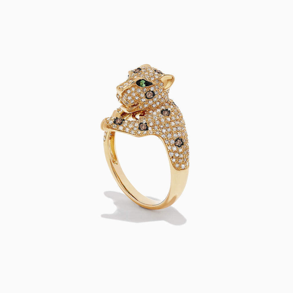 Effy Signature 14K Yellow Gold Diamond and Tsavorite Panther