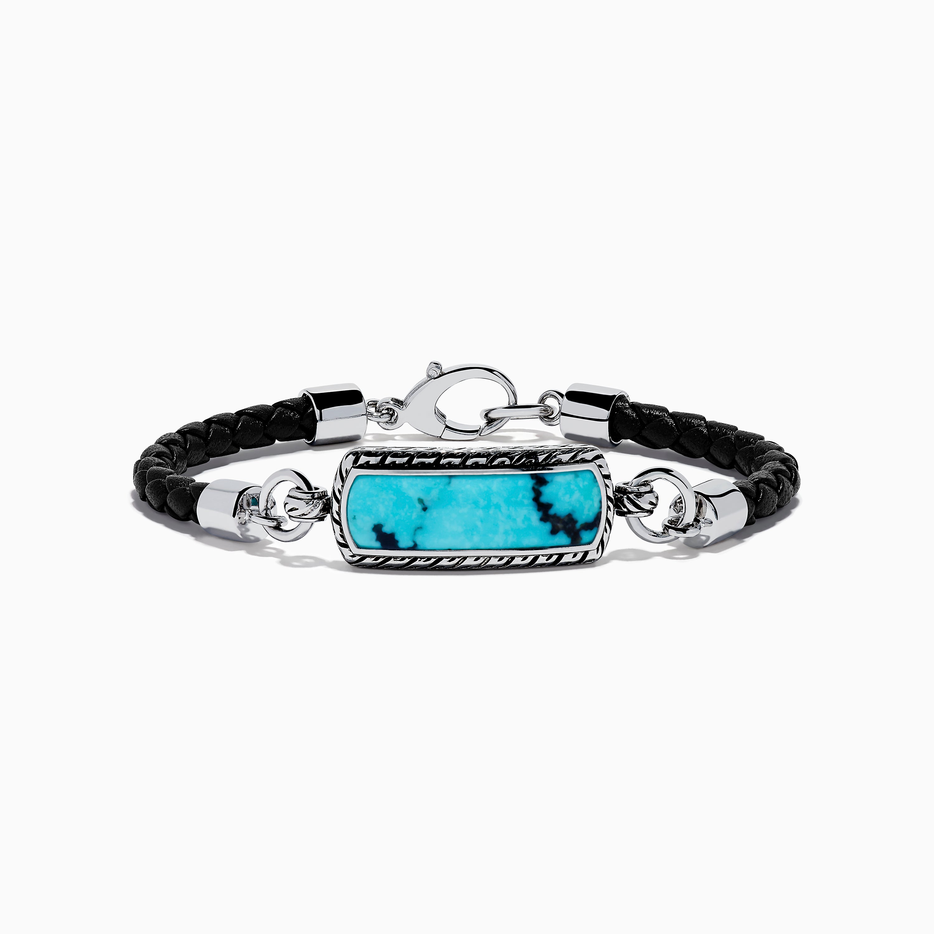 Turquoise, leather buying and sterling silver bracelet