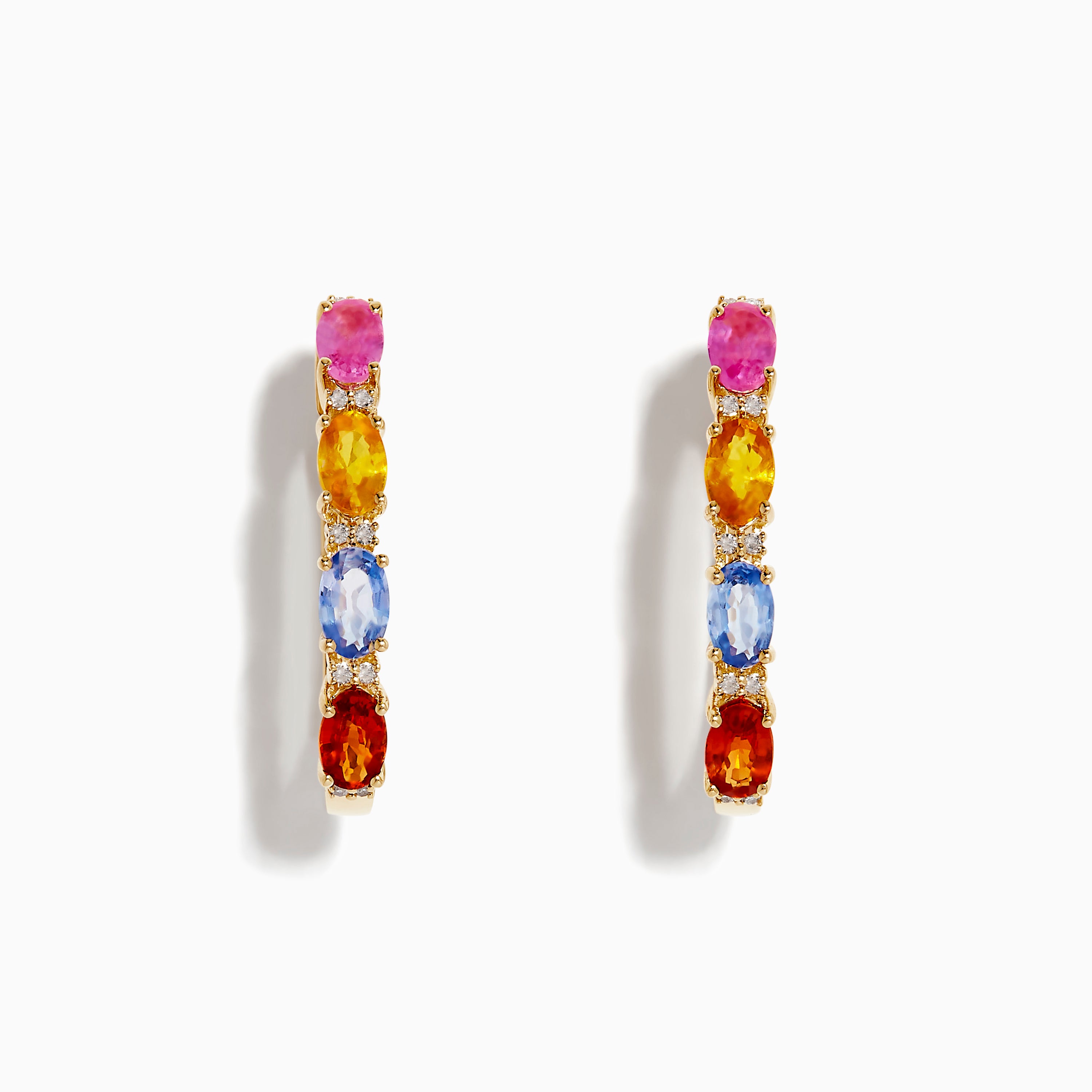 Effy Watercolors 14K Yellow Gold Multi Sapphire Starfish Stud Earrings –