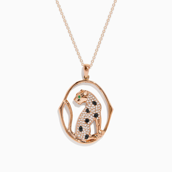 Effy Signature 14K Rose Gold Diamond and Emerald Pendant, 0.44 TCW