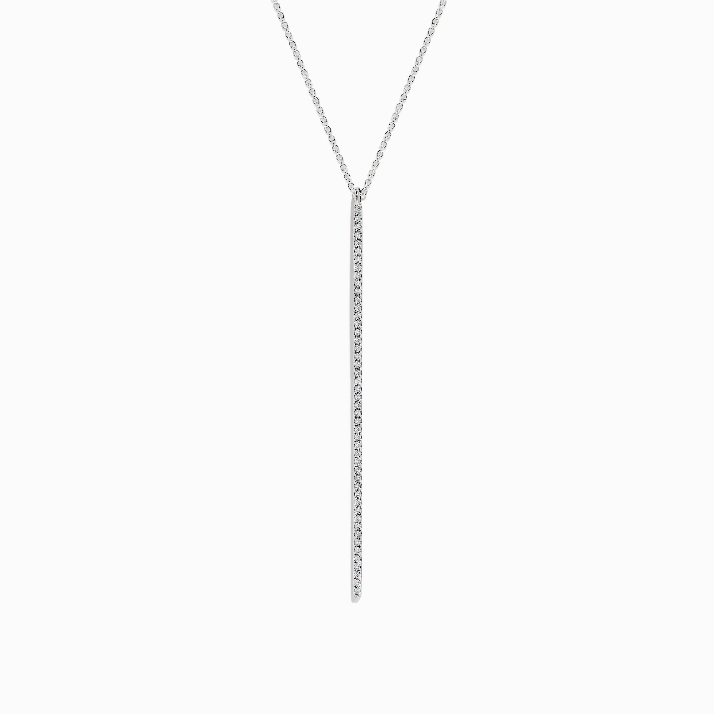 14k Rose Gold Vertical Diamond Bar Necklace | Diamond Bar