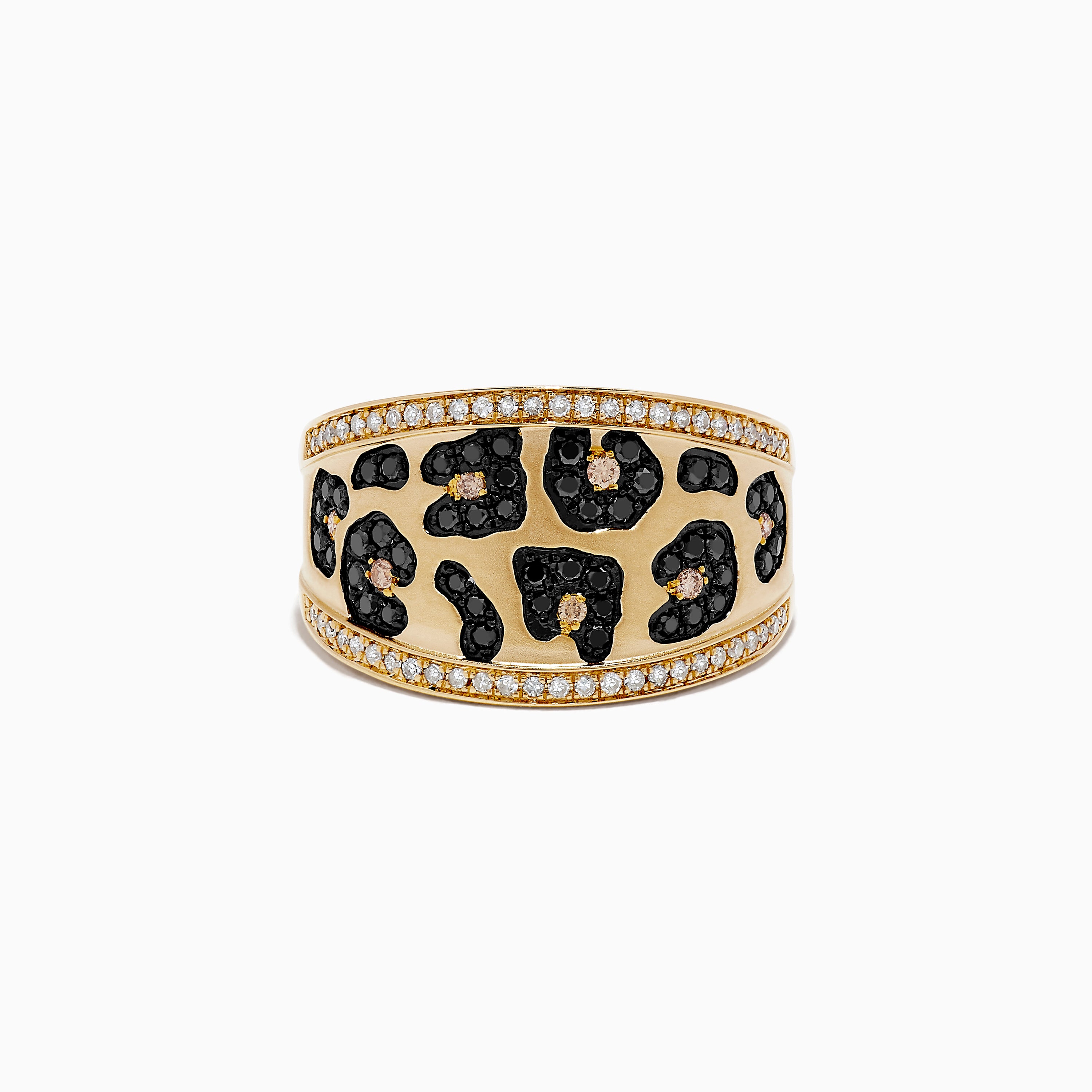 Signature 14K Yellow Gold Multi Color Diamond Leopard Spot Ring ...