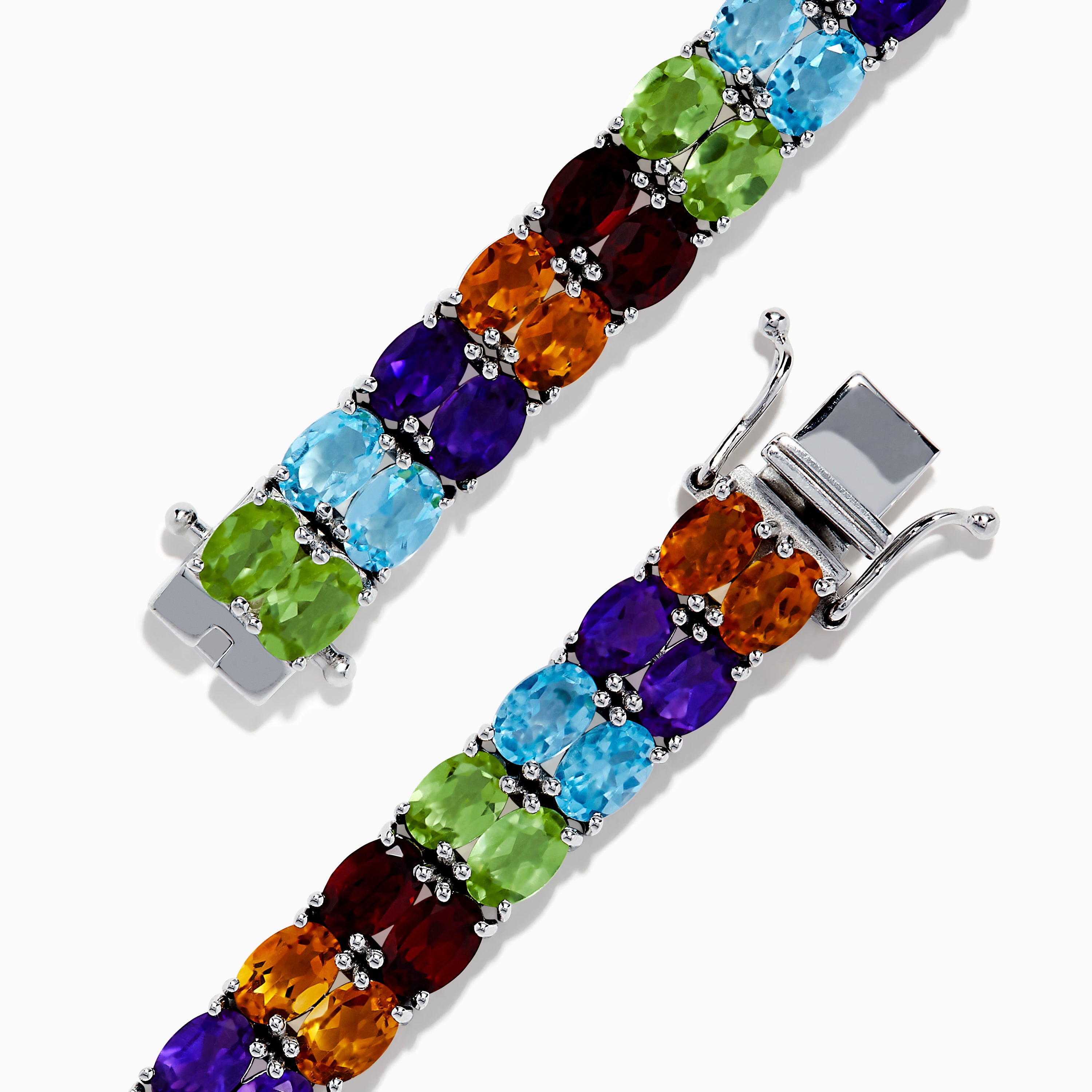 925 Mosaic Sterling Silver Multi Gemstone Bracelet – effyjewelry.com