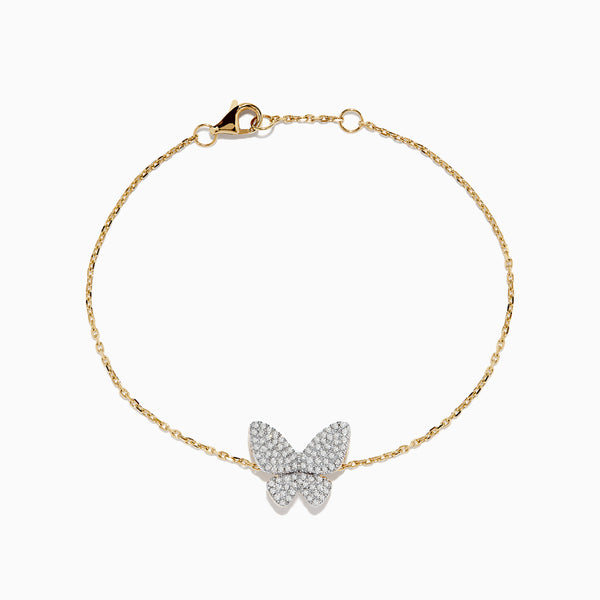 Effy Novelty 14K Yellow Gold Diamond Butterfly Bracelet