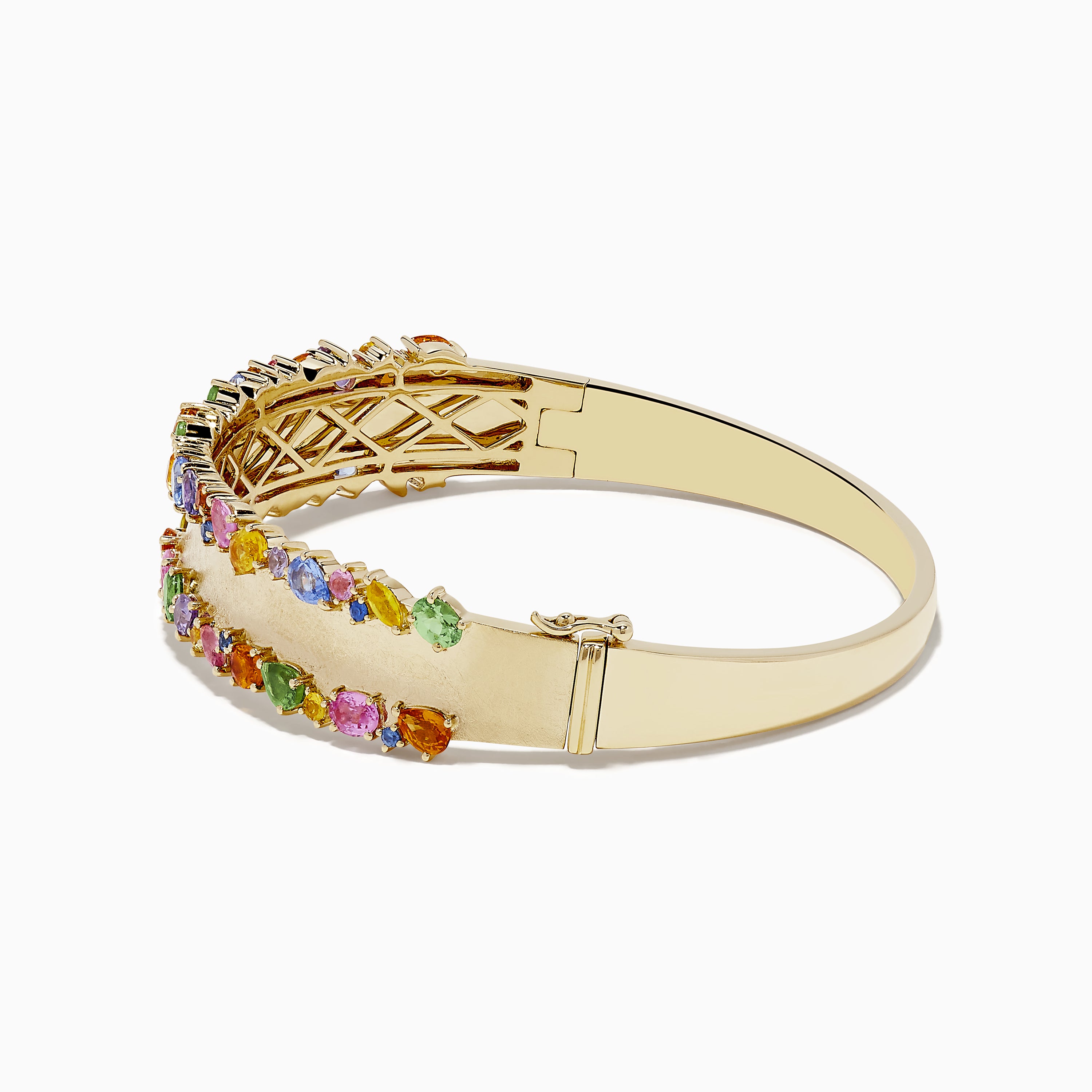 Watercolor 14k Yellow Gold Multi Sapphire Bangle – effyjewelry.com