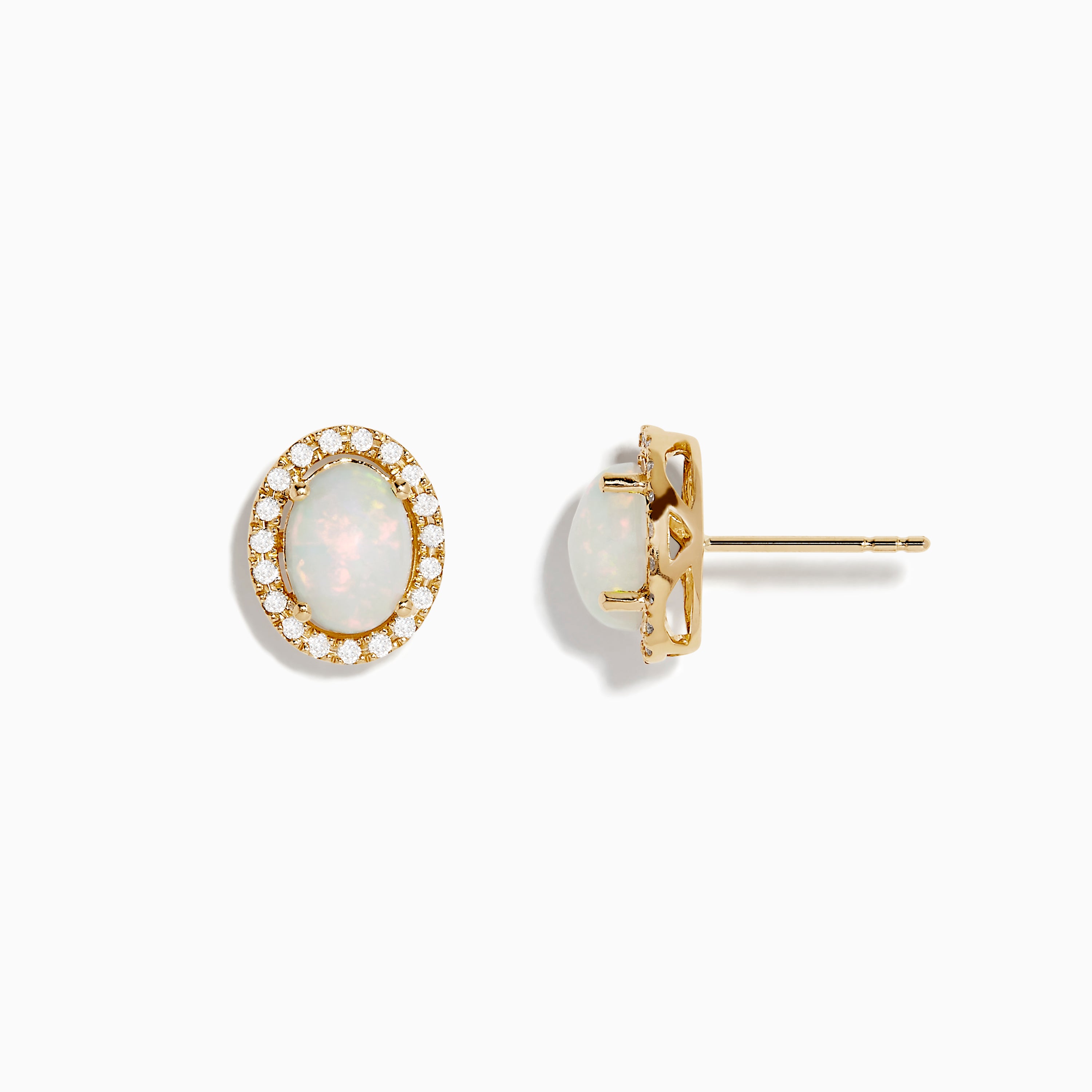 14k Gold 4mm Prong Set Opal Stud – Dandelion Jewelry