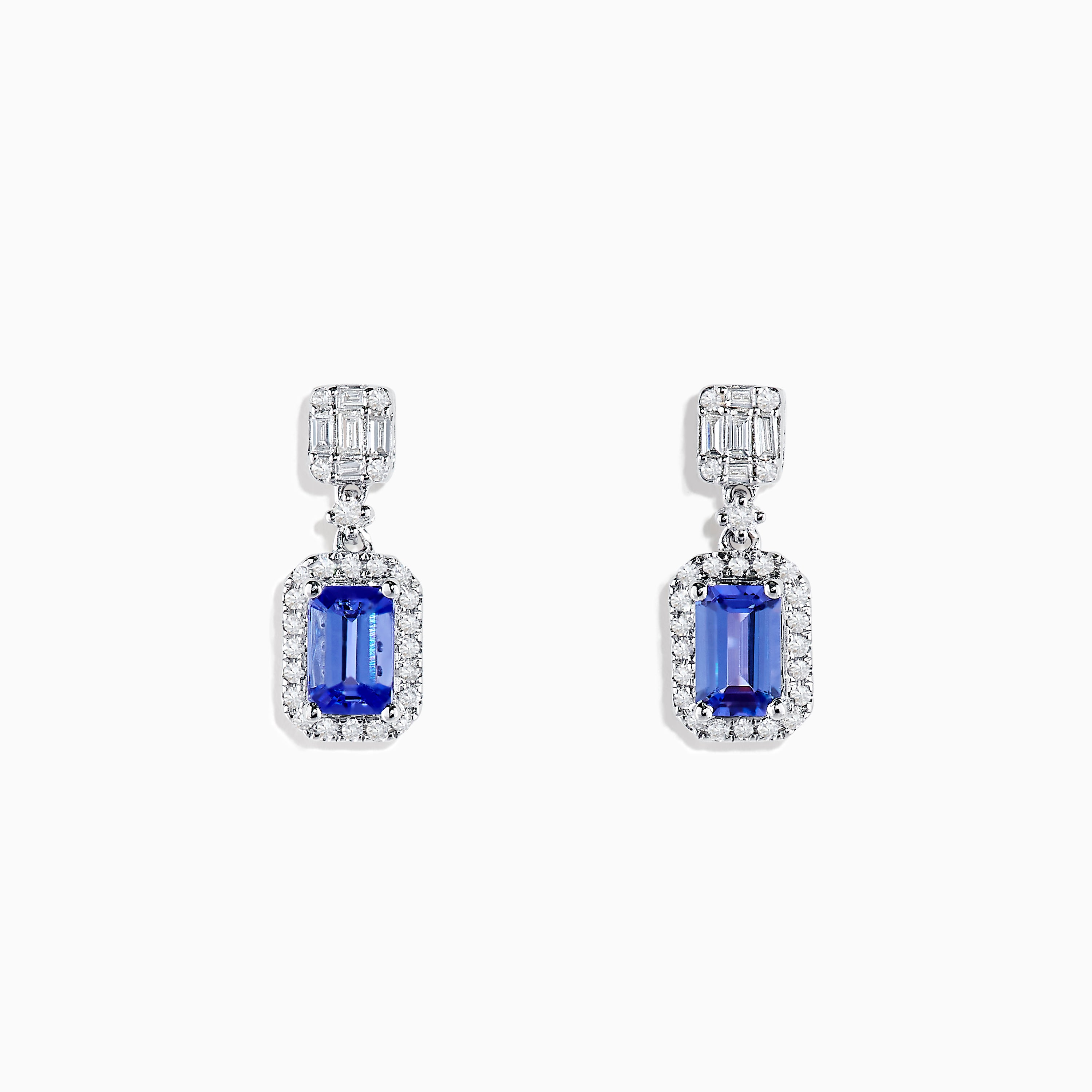 Nahla Siri 14K White Gold Tanzanite and Diamond Drop Earrings ...