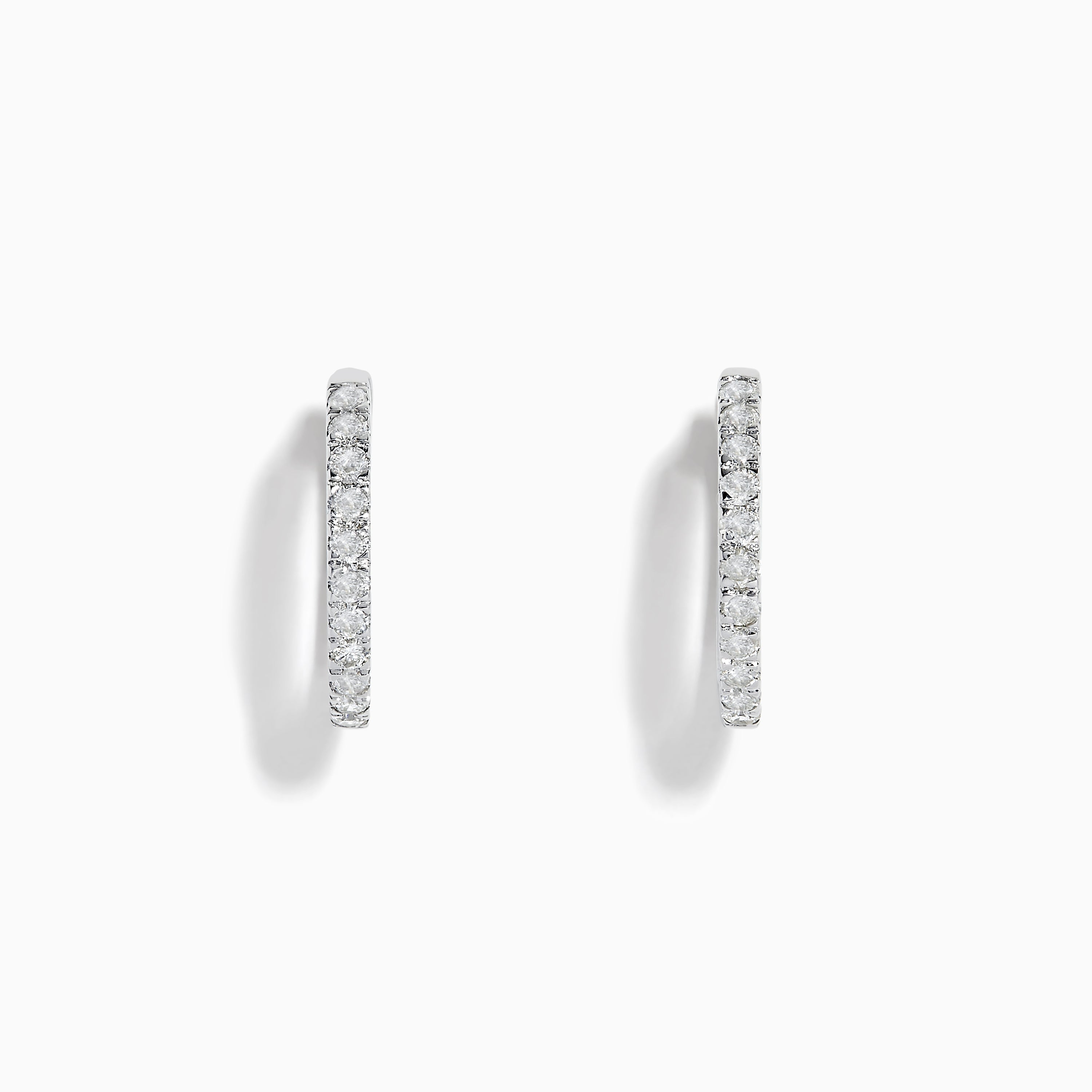 Pave Classica 14k White Gold Diamond Huggie Earrings – effyjewelry.com