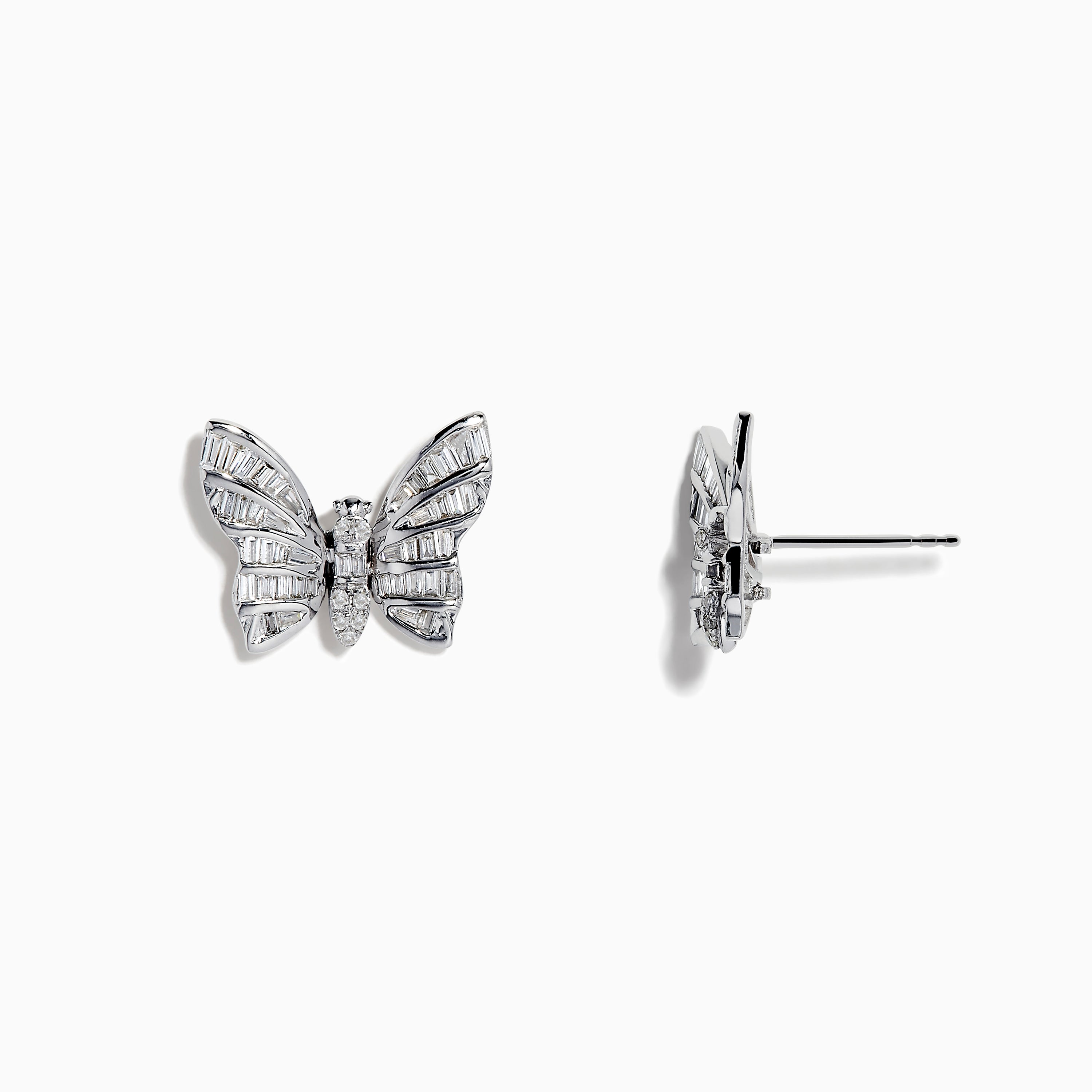 14k white deals gold butterfly earrings