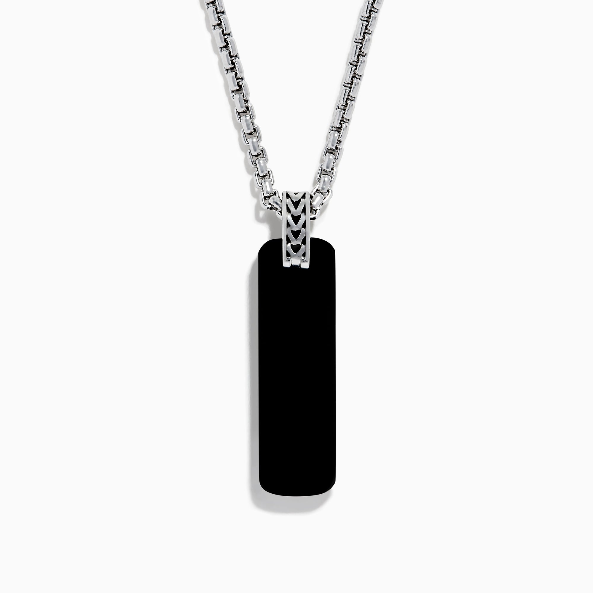 Men's 925 Sterling Silver Onyx Pendant