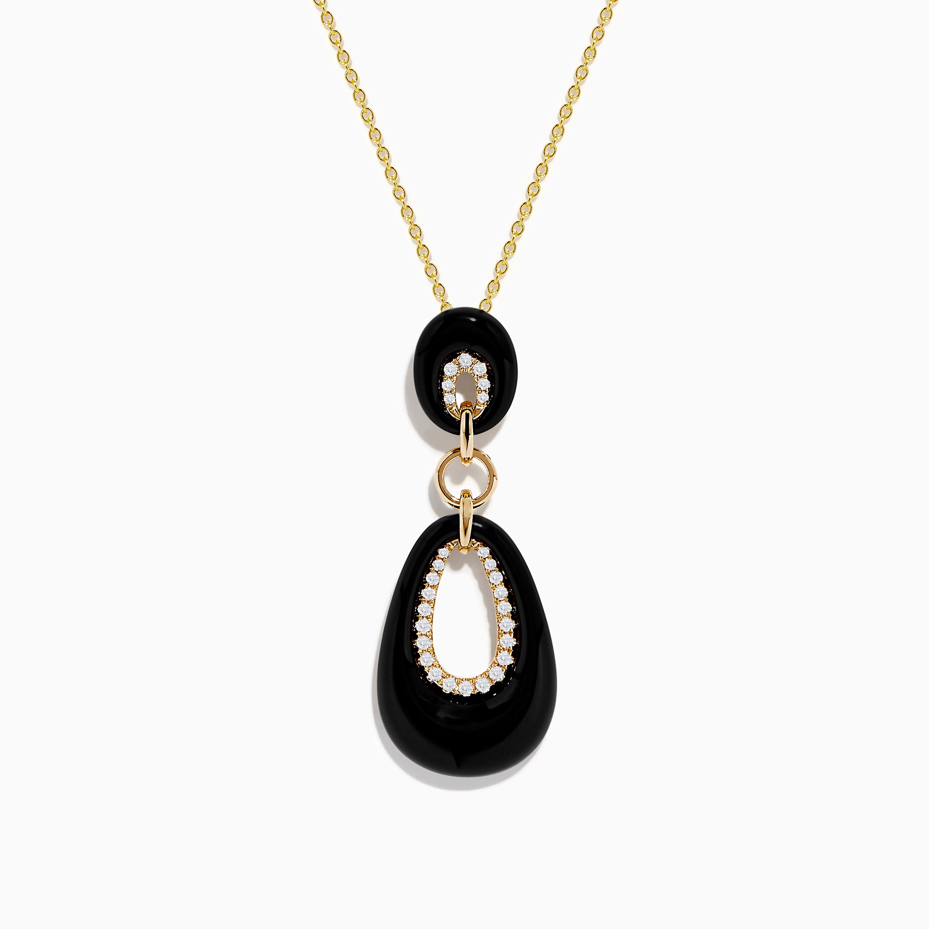 Onyx store and diamond pendant