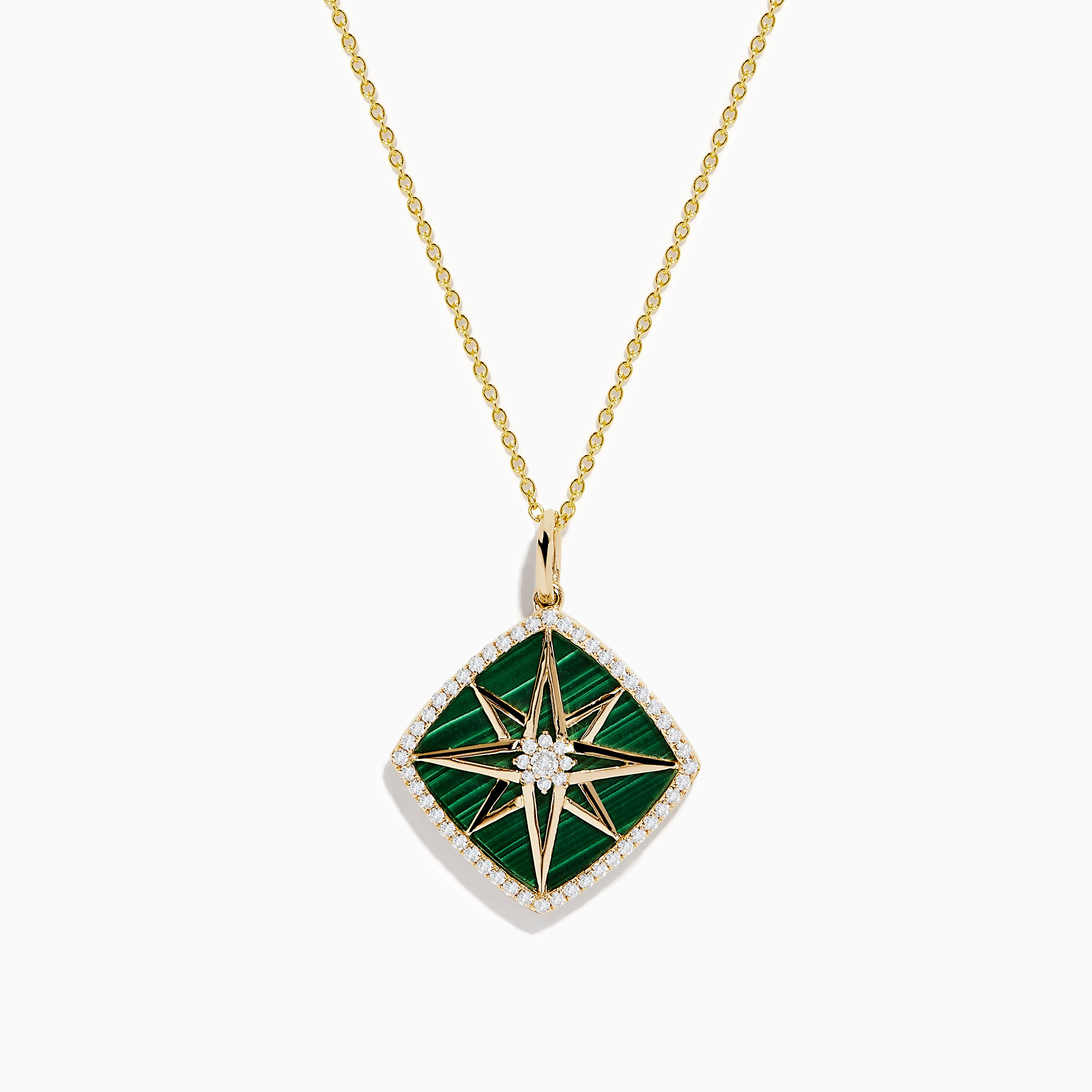 14K gold malachite shops necklace