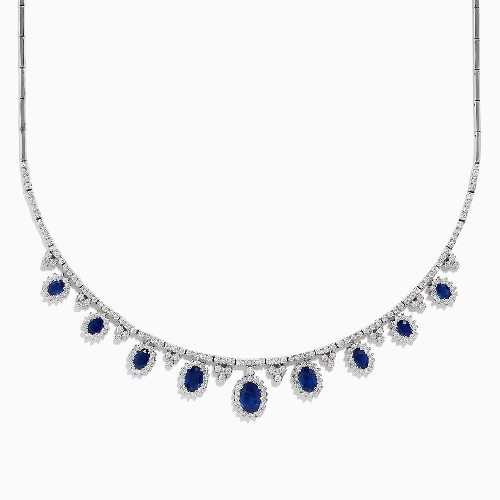Effy Royalty 14K White Gold Blue Sapphire and Diamond Pendant, 2.29 TCW
