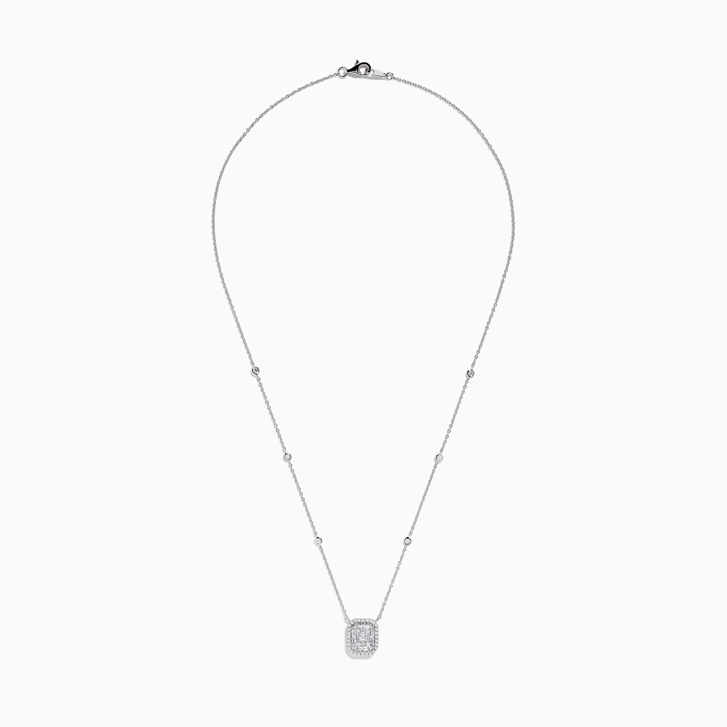 Classique 14K White Gold Diamond Necklace – effyjewelry.com