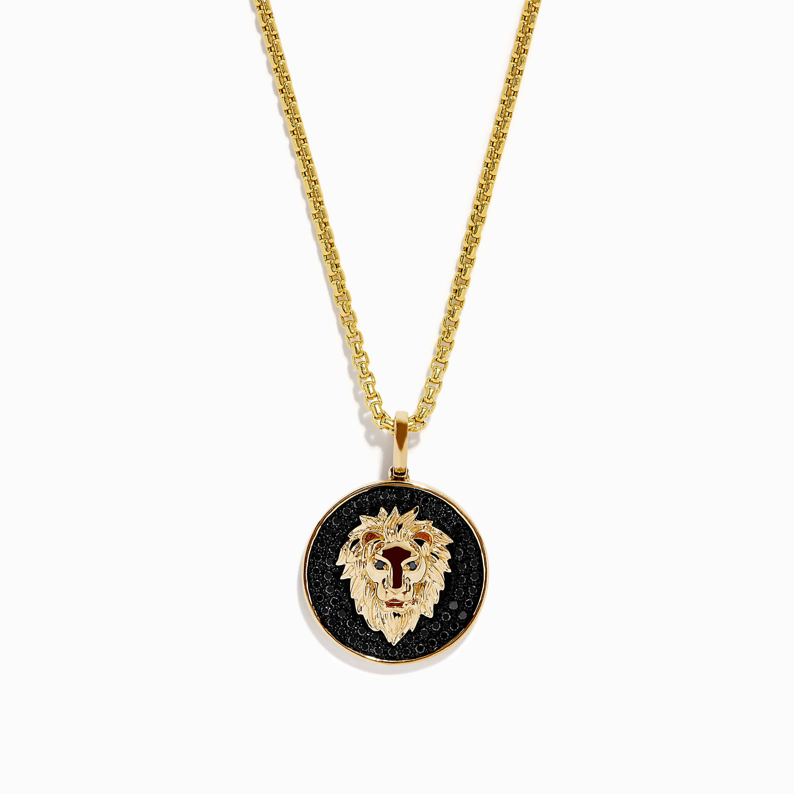 Black Onyx Mens Necklace with Lion Pave outlet Pendant - Black and Gold Necklace - Pendant Necklace - Gemstone Necklace