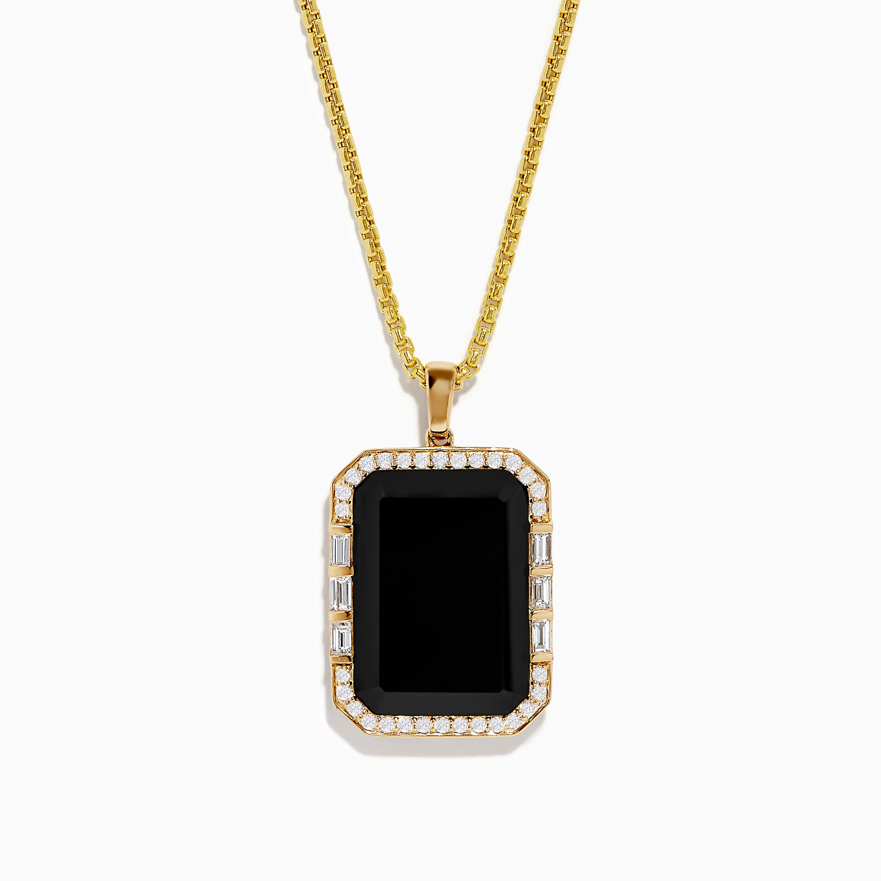 Onyx and 2024 diamond pendant