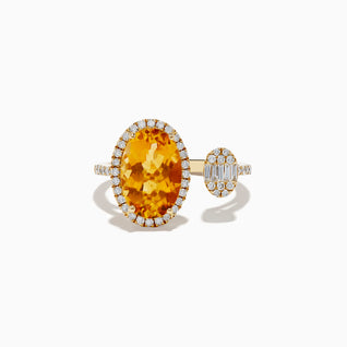 Sunset 14K Yellow Gold Citrine and Diamond Ring