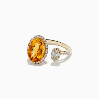 Sunset 14K Yellow Gold Citrine and Diamond Ring