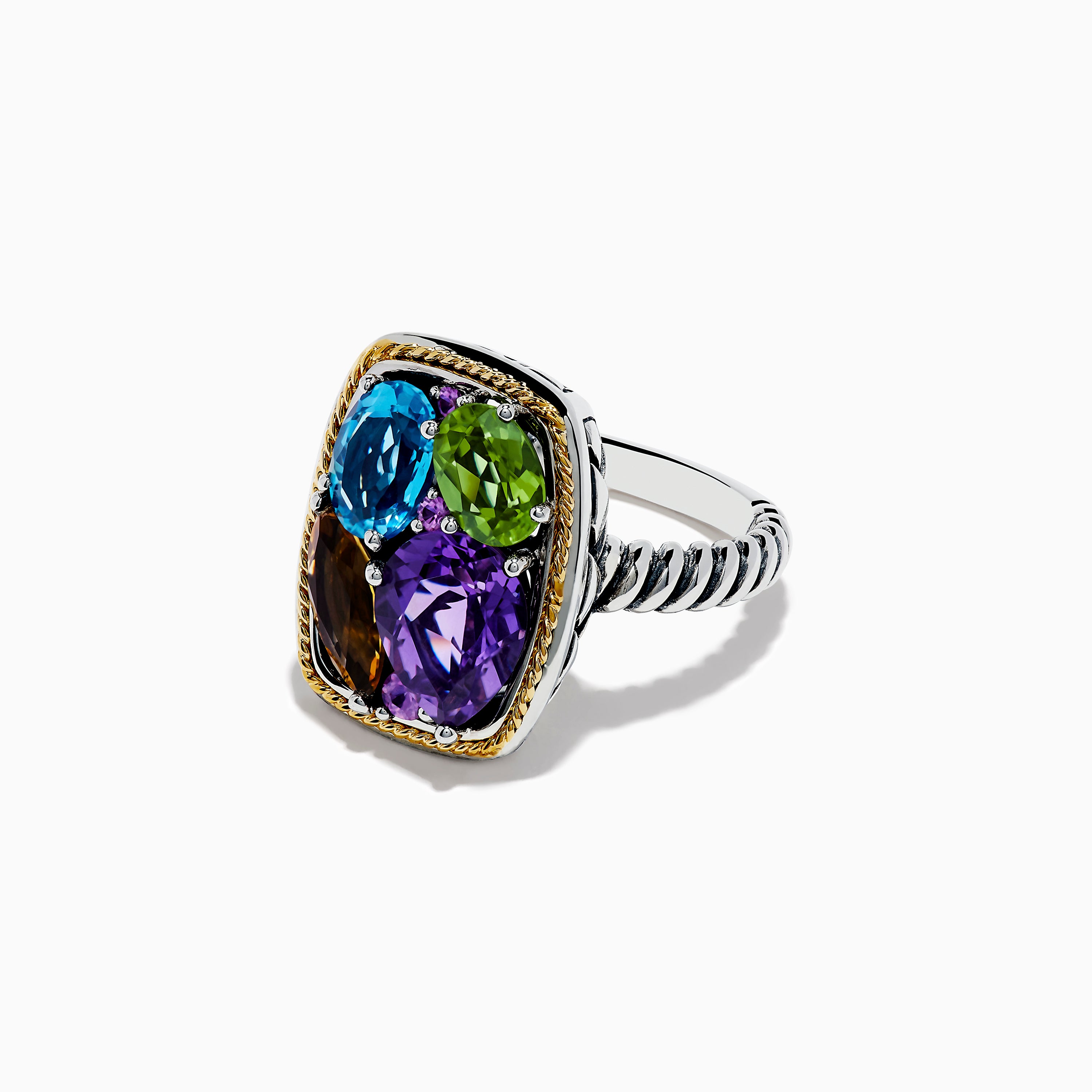 Sterling Silver 925 Multi Gemstone Statement Ring Size 7.5 to 7.75 shops