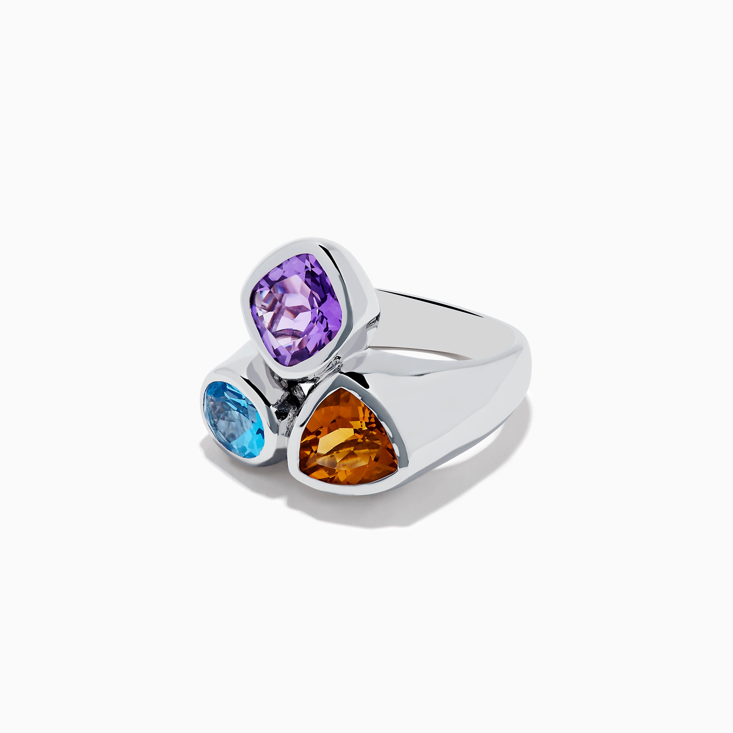 LAXMI Multi Gemstone Solid Sterling Silver 925 Ring Size 6.75 hot