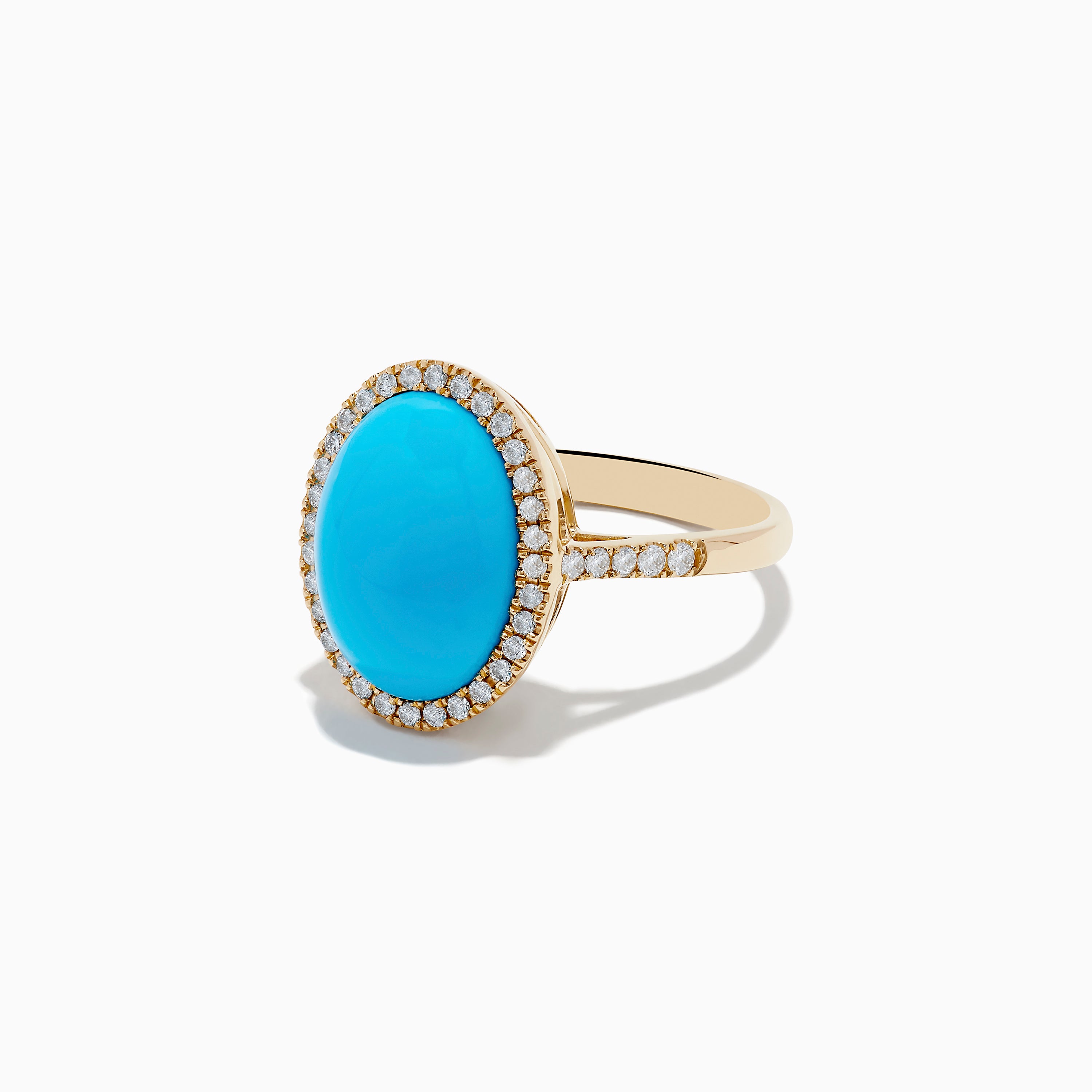 14K Yellow Gold Turquoise and Diamond Ring – effyjewelry.com