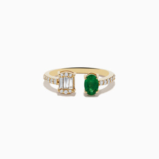 Brasillica 14K Yellow Gold Emerald and Diamond Ring