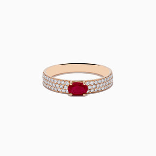 Ruby Royale 14K Rose Gold Ruby and Diamond Ring