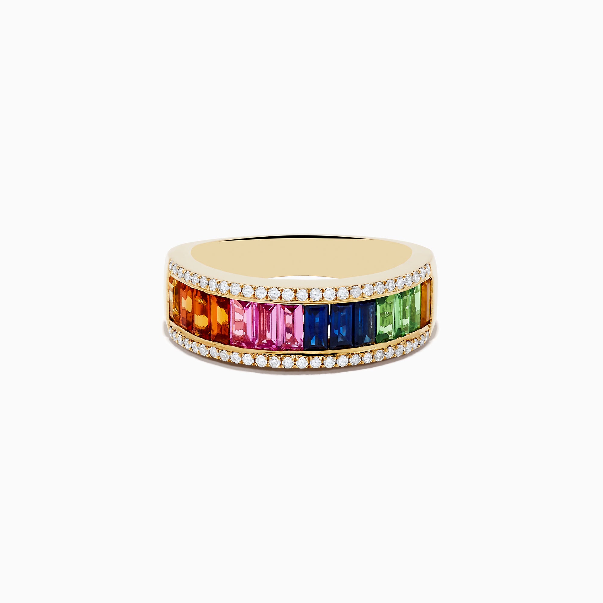 Watercolors 14K Yellow Gold Multi Sapphire and Diamond Ring