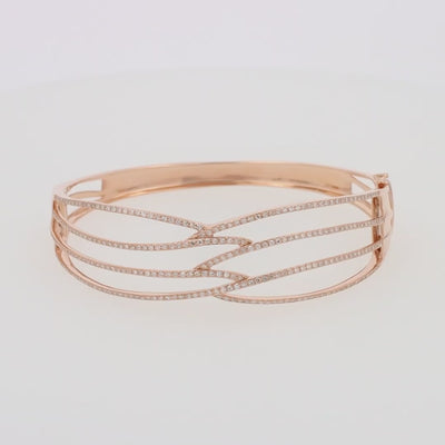 Pave Rose 14K Rose Gold Diamond Bangle, 1.05 TCW | effyjewelry.com