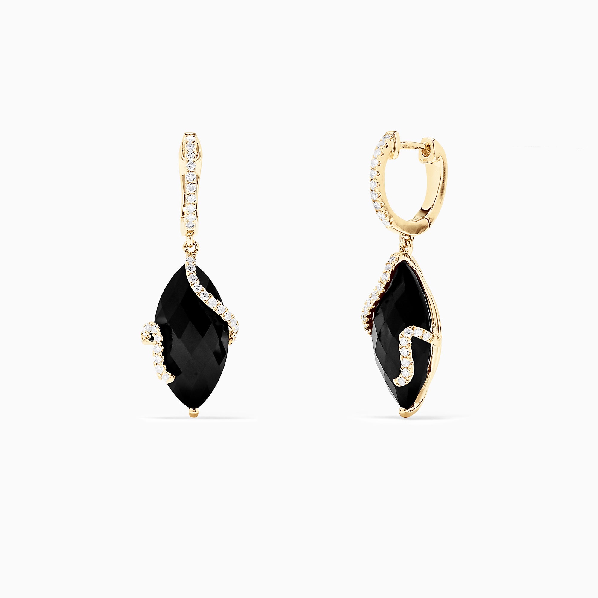 EFFY NWT 14k Yellow Gold top and Onyx Earrings