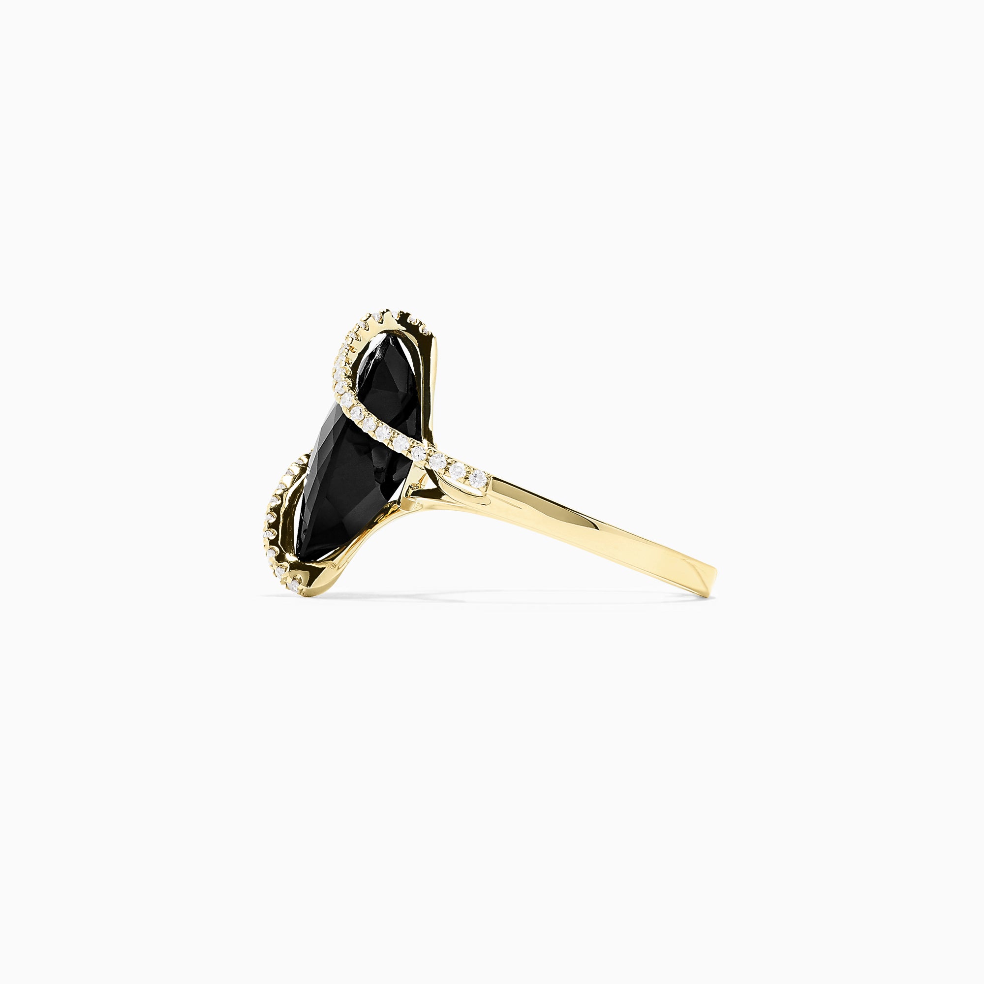 Effy Eclipse 14K Yellow Gold Onyx and Diamond Teardrop Ring, 6.49