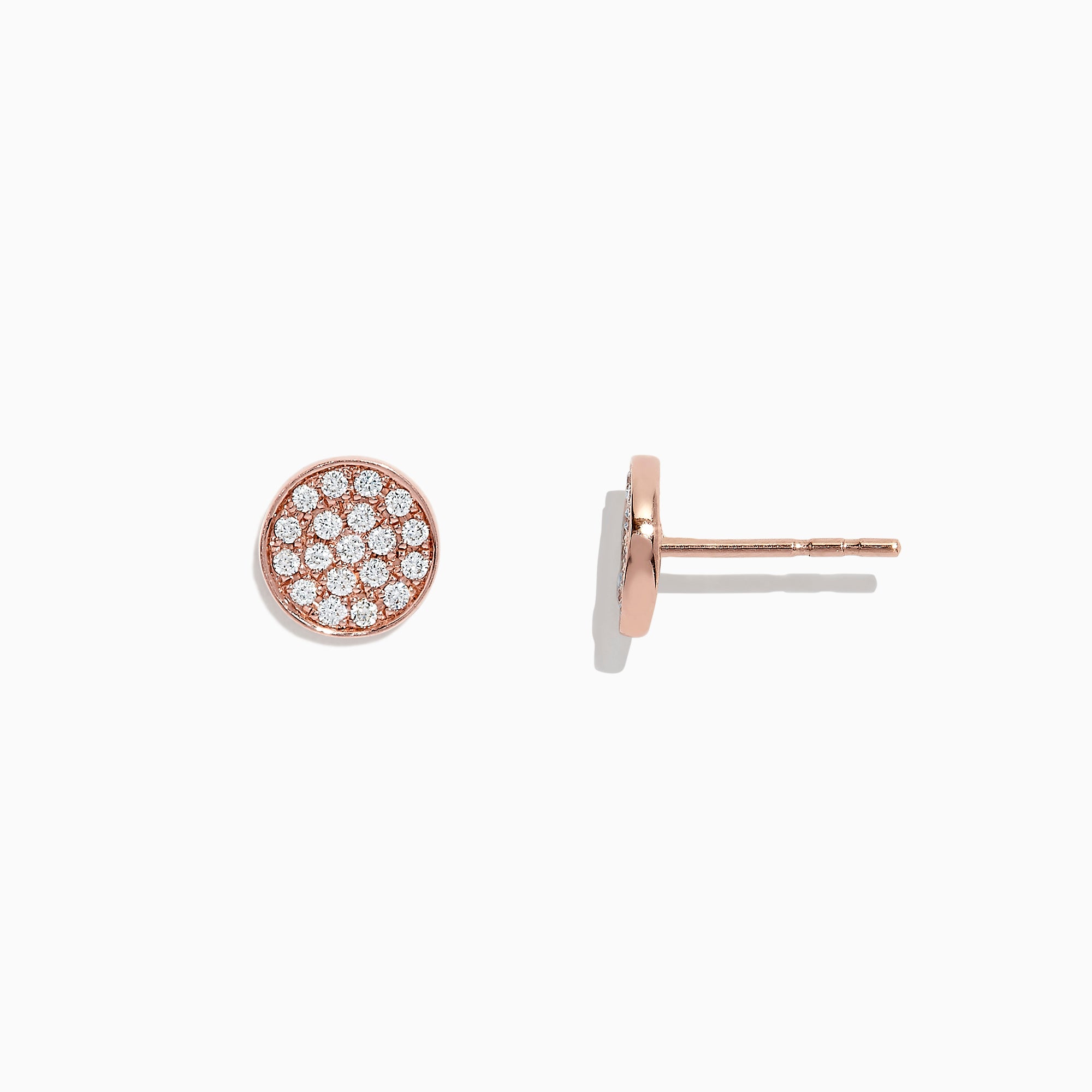 Stud Earrings Made of Rose Gold with Brilliants | KLENOTA