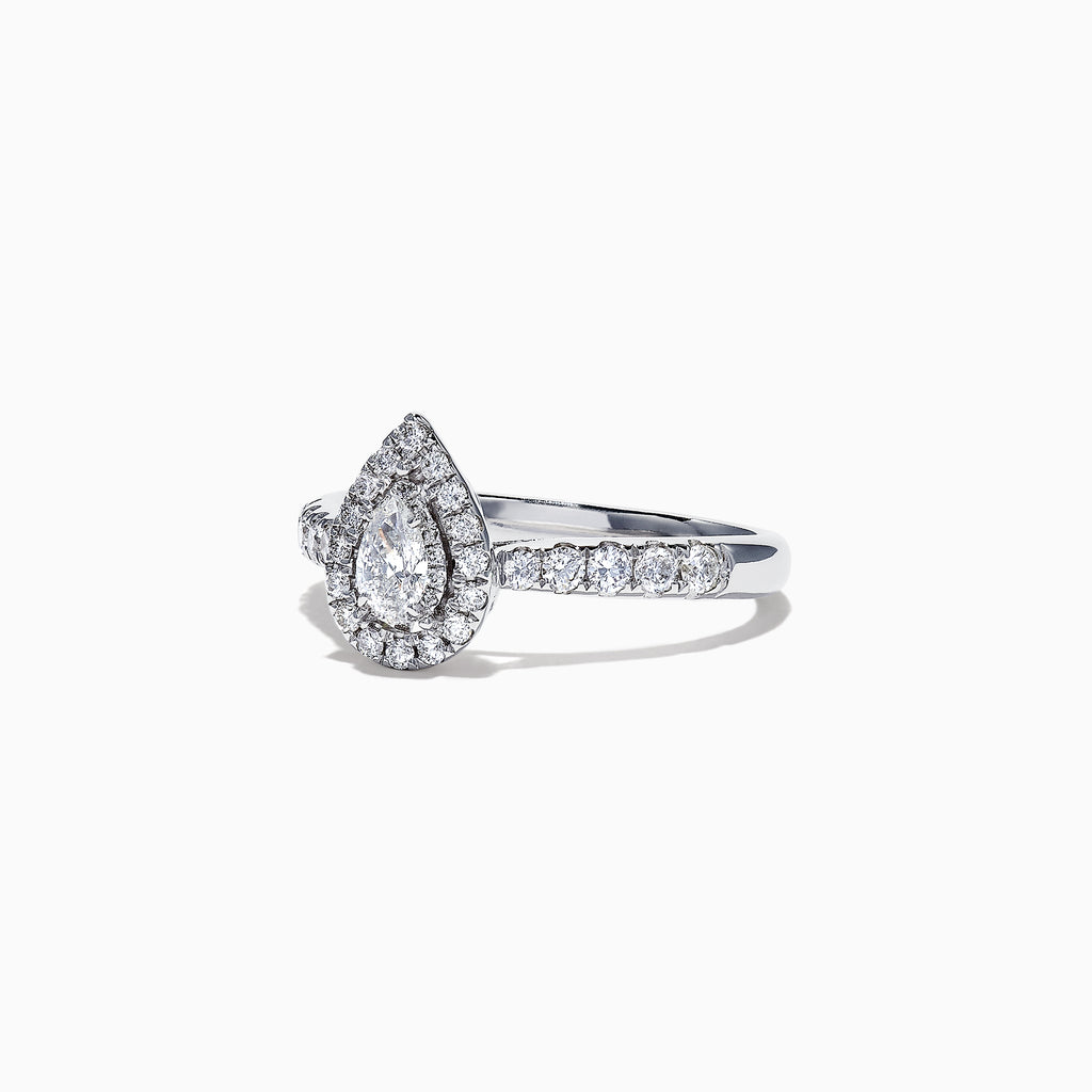 Effy Pave Classica 14K White Gold Diamond Pear Shaped Ring, 0.41 TCW ...