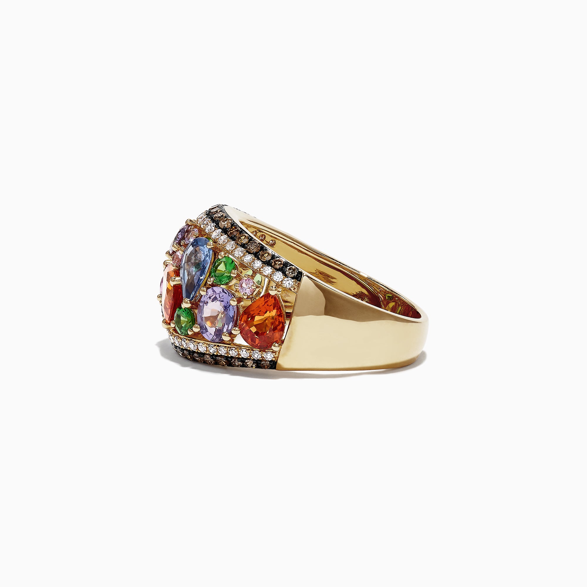 Effy Watercolors 14K Yellow Gold Multi Sapphire & Diamond Ring, 4.00 TCW