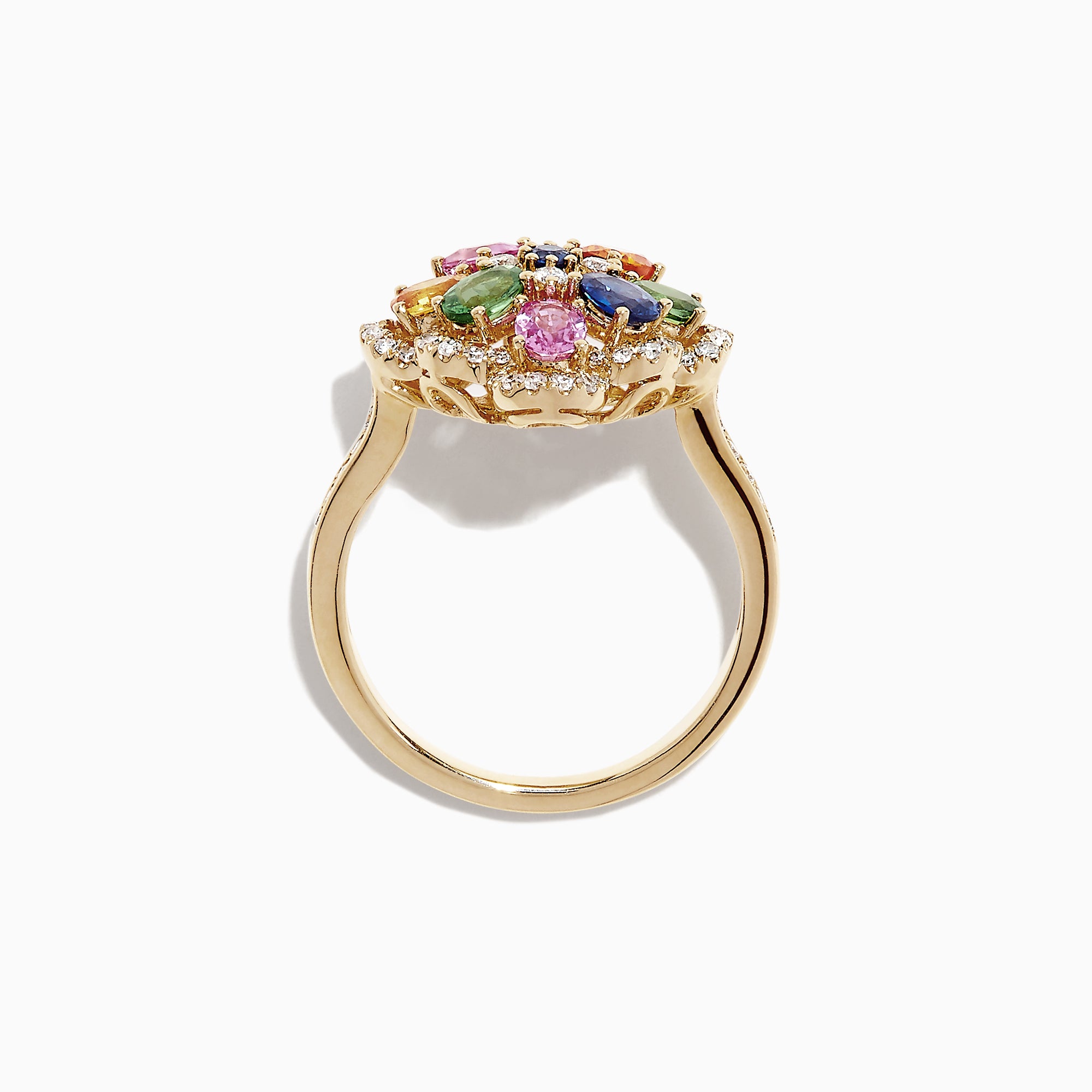 Effy Watercolors 14K Gold Multi Sapphire and Diamond Ring, 1.91 TCW