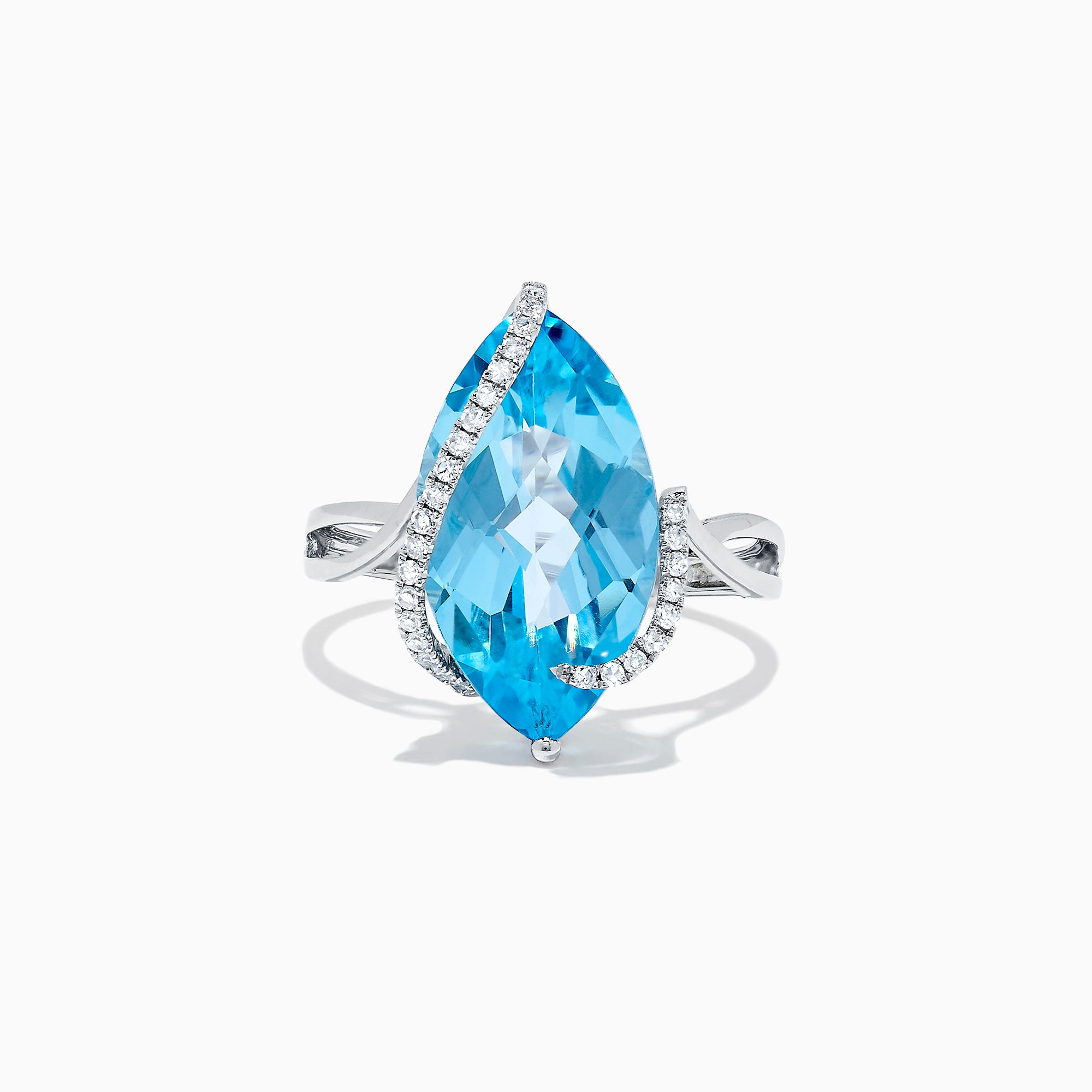 Effy Ocean Bleu 14K White Gold Blue Topaz & Diamond Ring, 7.27 TCW