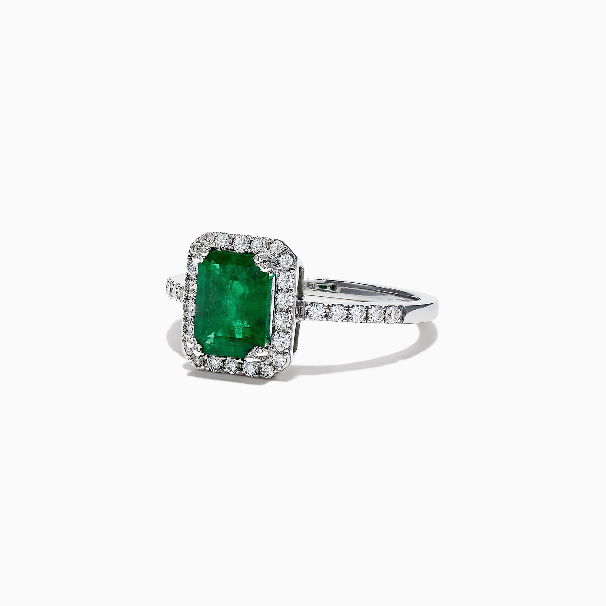 Brasilica 14K White Gold Emerald and Diamond Ring, 1.69 TCW ...